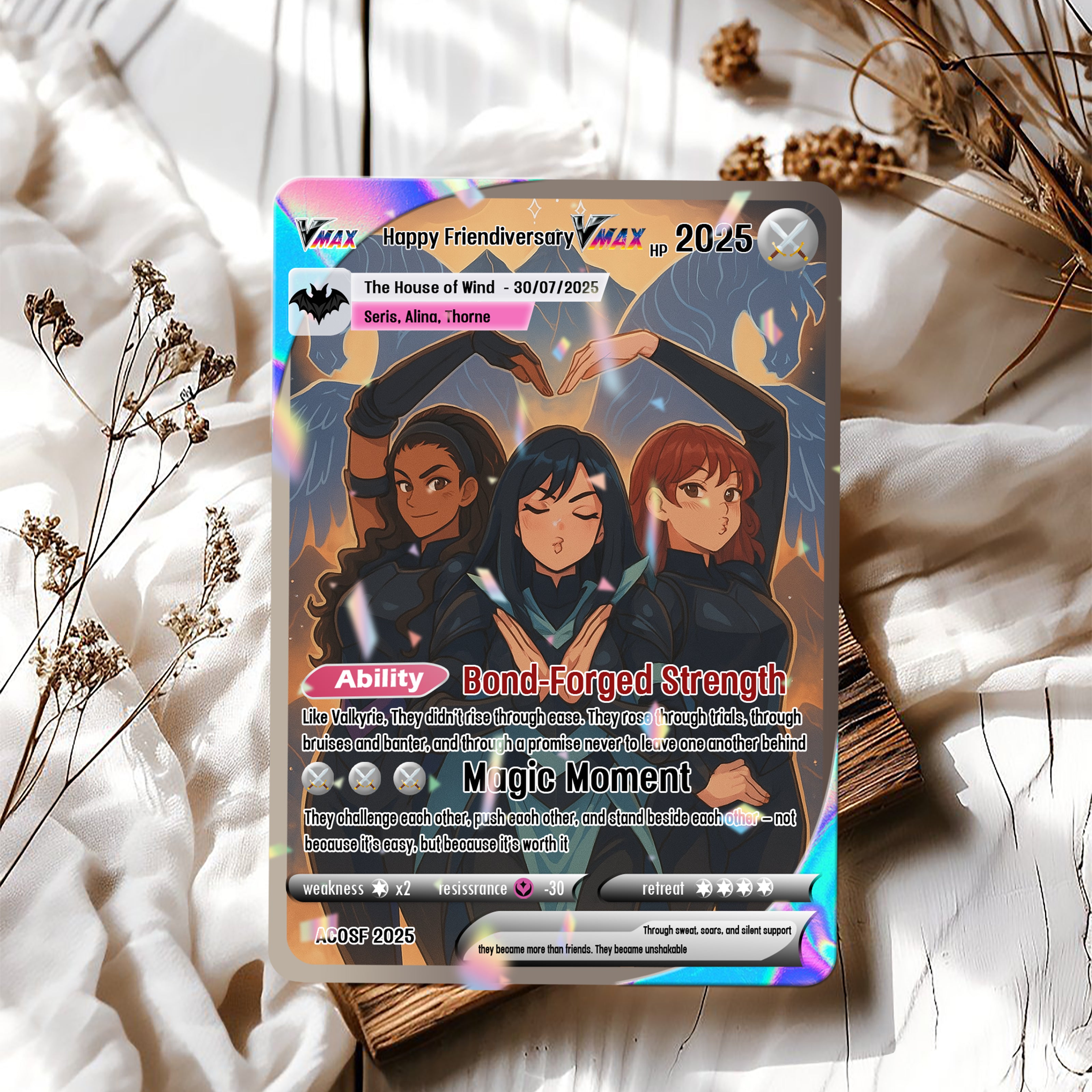 Happy Friendiversary Custom Card, Custom Photo Anime Card, ACOSF Card Gift, Custom Valkyrie Card Gift. CVLR031