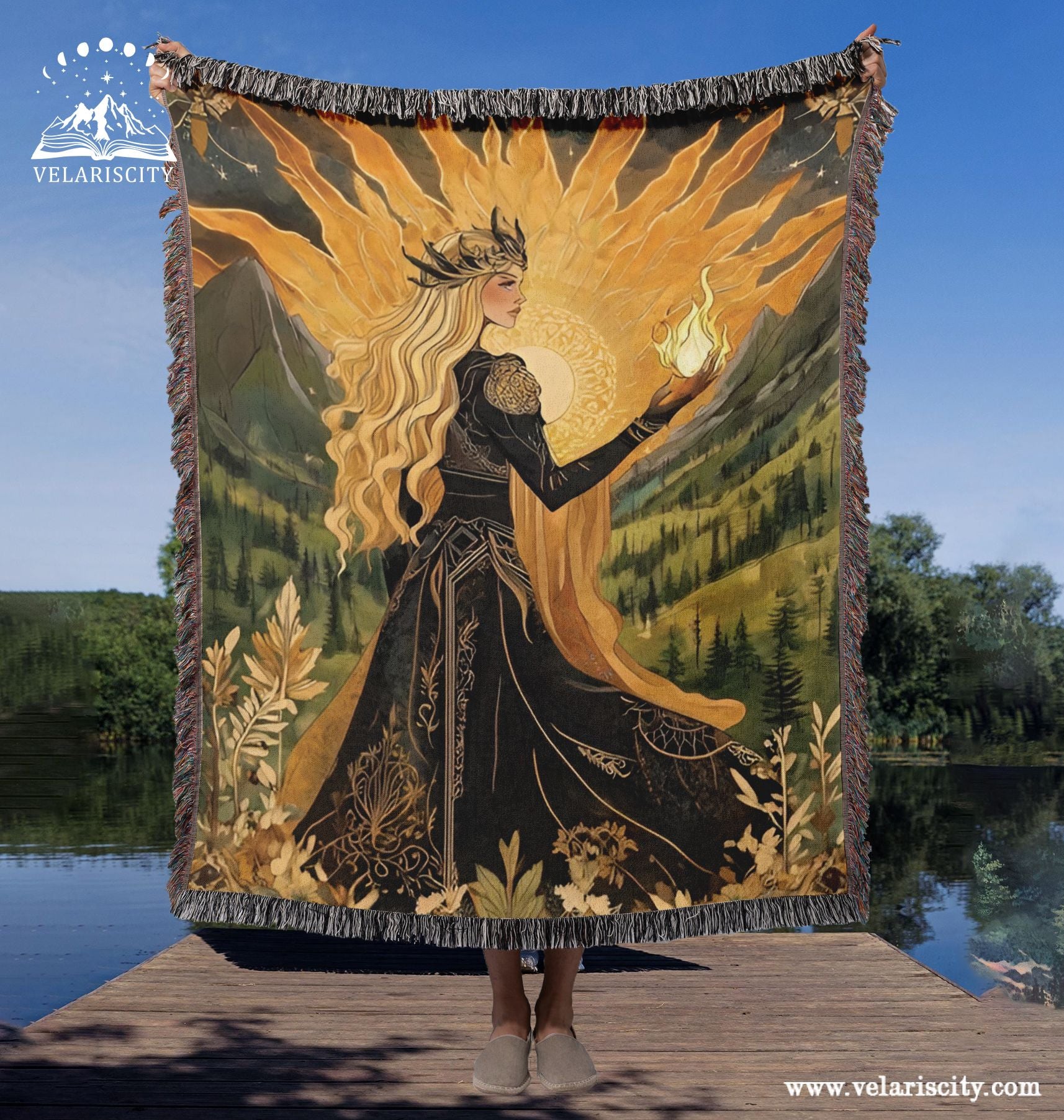 Aelin of the Wildfire Woven Blanket, Throne Of Glass Blanket, Magical Creature Home Decor BKVLR09