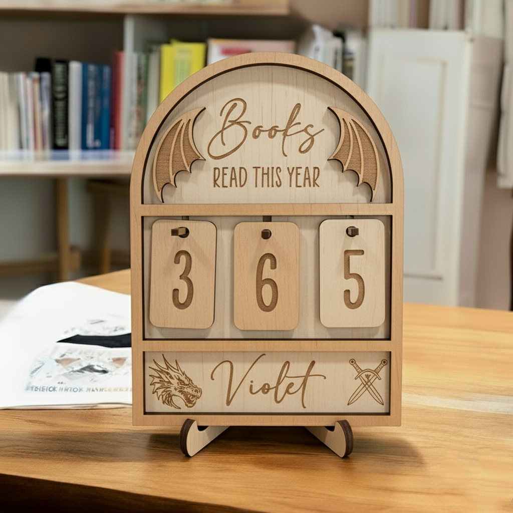 Fourth Wing Book Tracker Sign, Violet Dragon Reading Tracker, Fantasy Bookish Decor, Book Goal Display, Reading Nook Gift BTVLR26