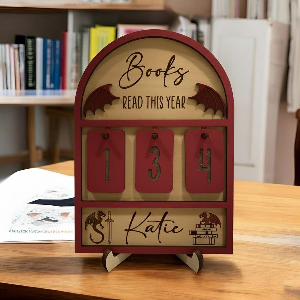 Fourth Wing Book Tracker Sign, Basgiath Dragon Rider Decor, Personalized Reading Tracker, Fantasy Bookish Gift for Readers BTVLR20