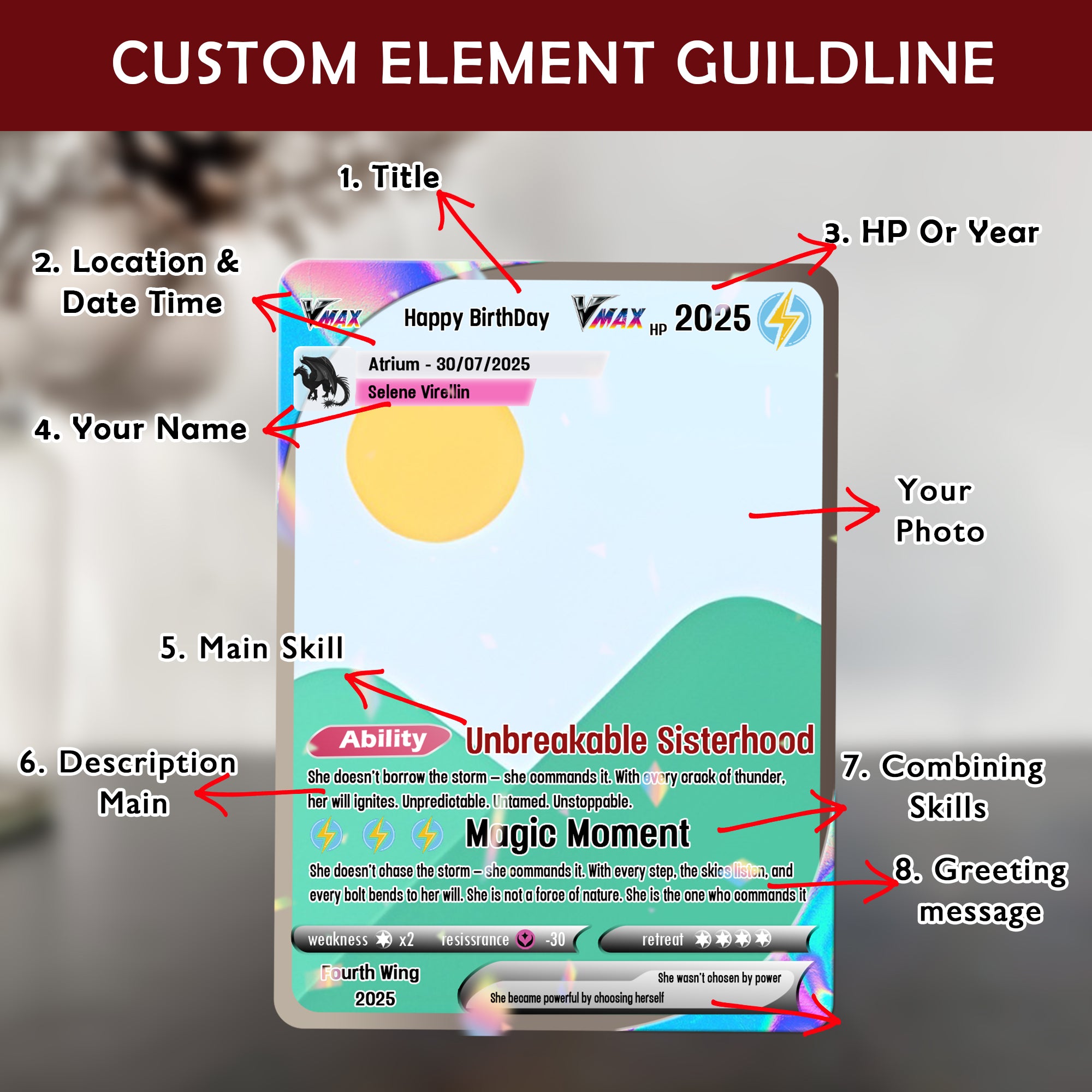 Happy Friendiversary Custom Card, Custom Photo Anime Card, ACOSF Card Gift, Custom Valkyrie Card Gift. CVLR031