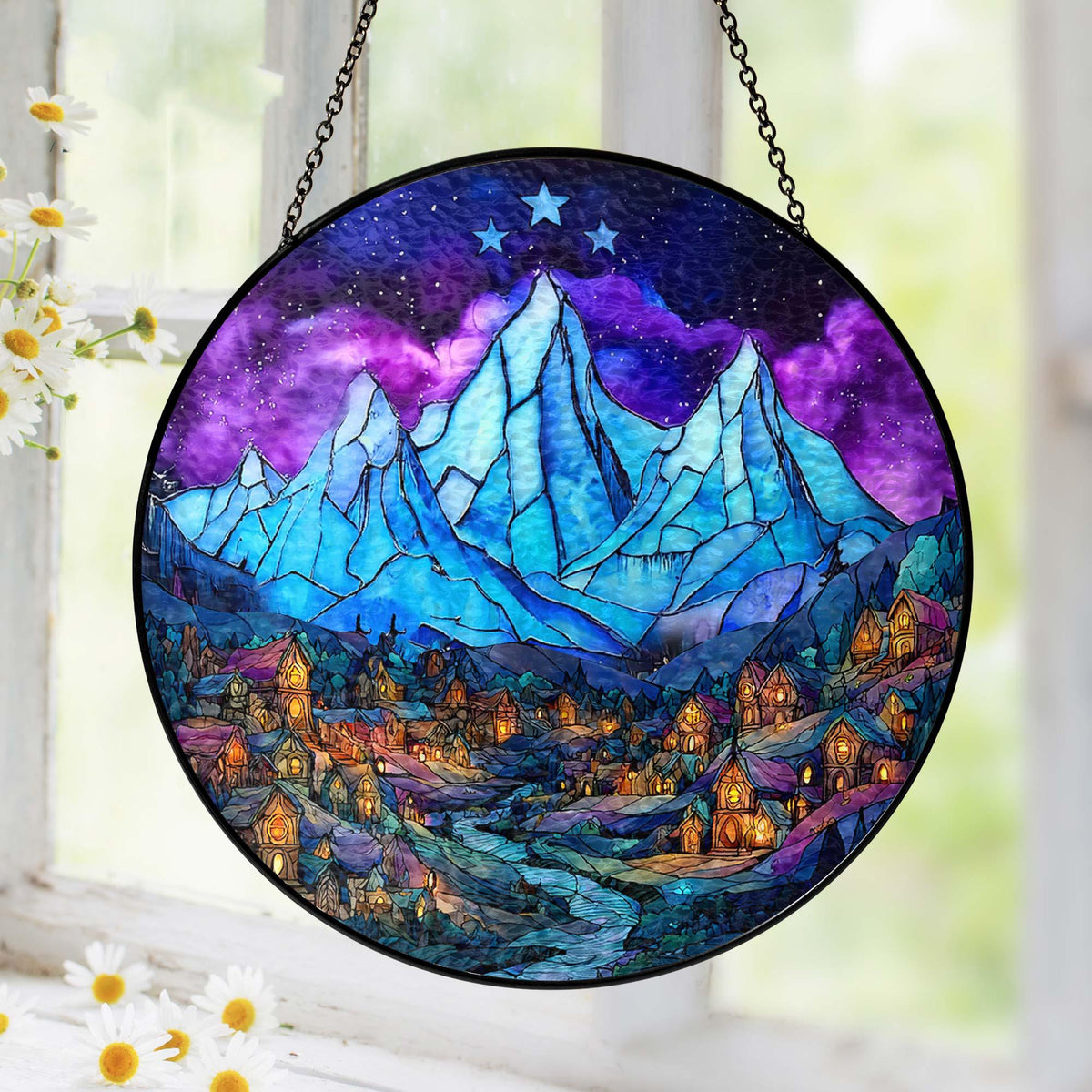 Night Court Acrylic Window Hanging, Night Court Stained Glass Suncatcher, Fantasy Reader Gift, Bookish Gift, Bookshelf Decor, Book Lover Gift SGVLR47
