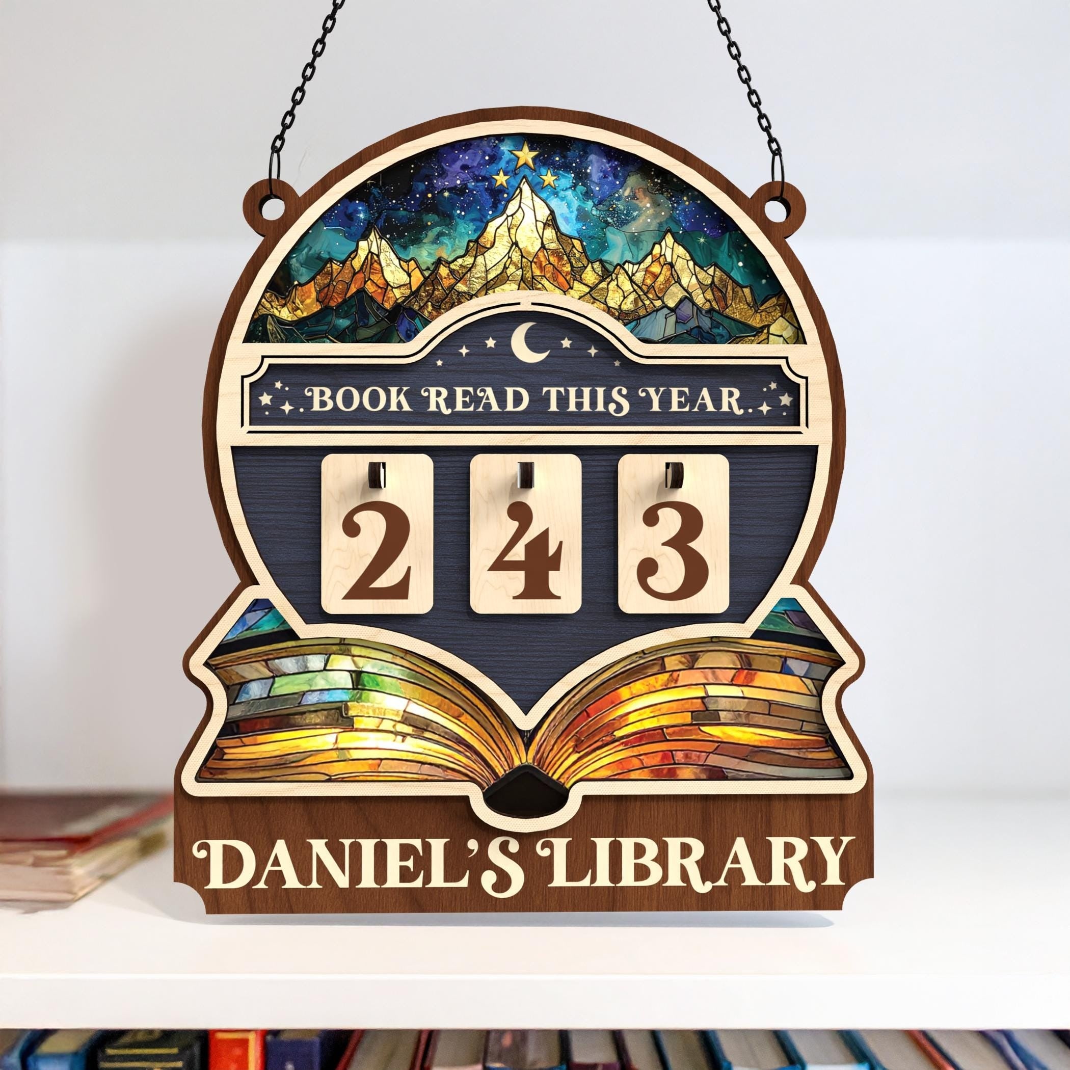Personalized Books Read Tracker, Books Read This Year, Bookshelf Counter Decor, Bookish Gift, Book Lover, Gift for Reader, Book End, Book Club Gift BTVLR01