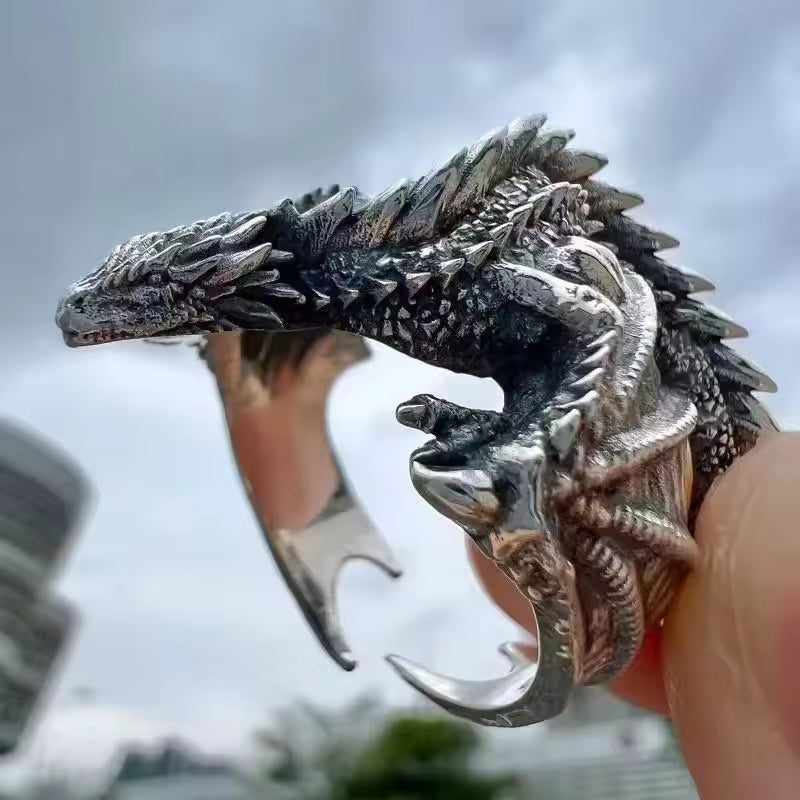 Dragon Rings Gothic Punk Style Pterosaur Wings Opening Adjustable Rings Vintage Jewelry Accessories Gifts