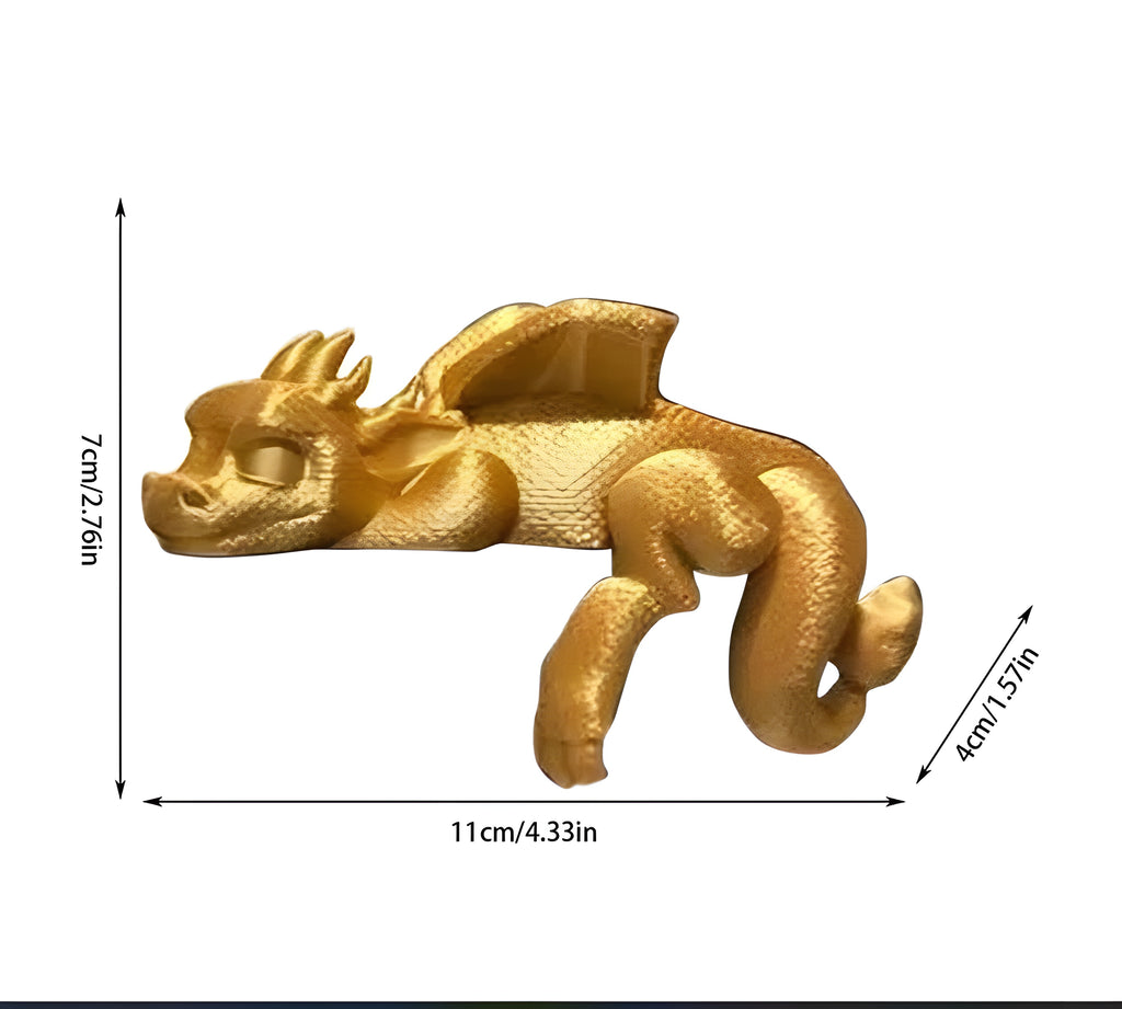Sleeping Bookshelf Dragon, Adorable 3D Printed Dragon Decor, Fantasy Shelf Ornament, Unique Gift, Custom Colors Available