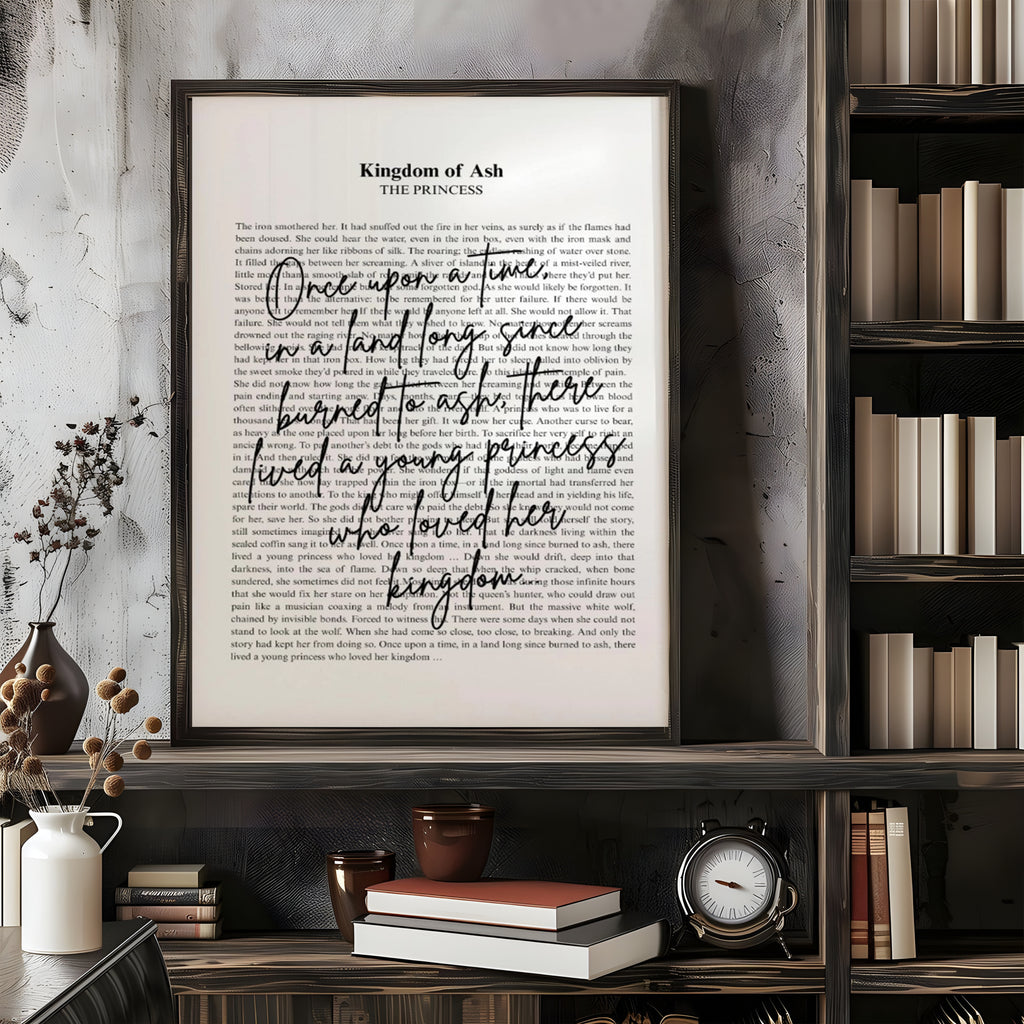 Throne of Glass Poster, Minimalistic Bookish Quote Print Art, Once upon a time, Terrasen VLRP55