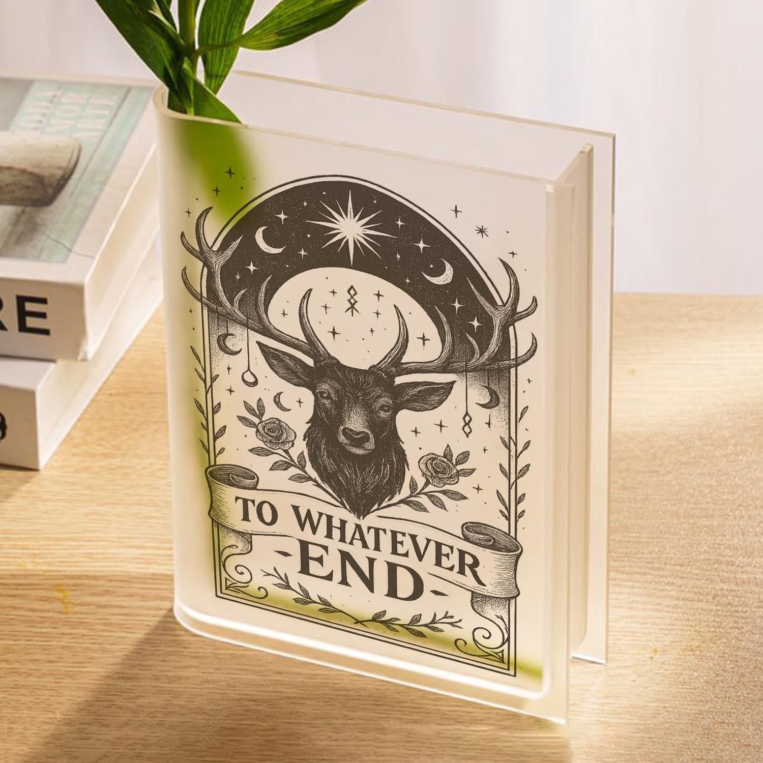 Terrasen Book Vase, To Whatever End Acrylic Vase, Throne of Glass SJM Decor, Aelin Galathynius Fantasy Bookshelf Vase, Book Lover Decor VLRBV34