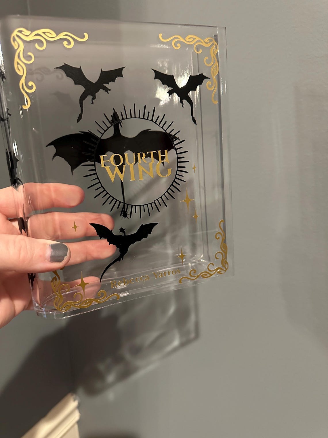 Fourth Wing Book Shaped Flower Vase, Dragons Bookish Acrylic Book Vase, Gift for Book Lovers, VLRBV04
