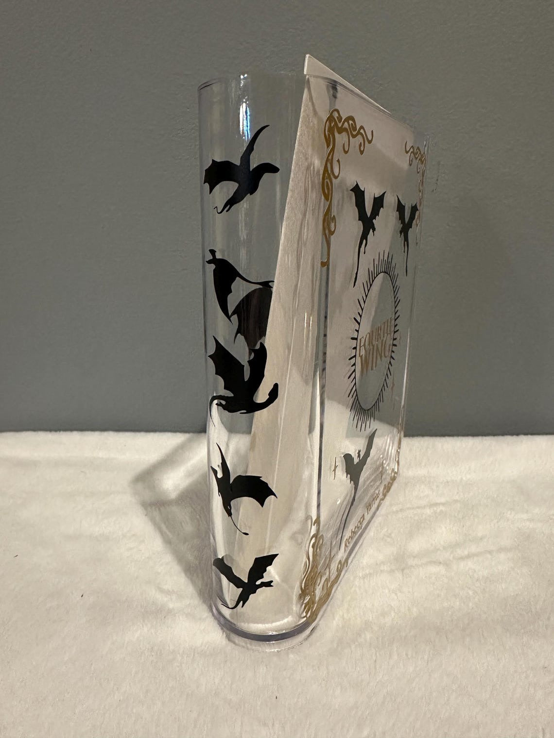Fourth Wing Book Shaped Flower Vase, Dragons Bookish Acrylic Book Vase, Gift for Book Lovers, VLRBV04