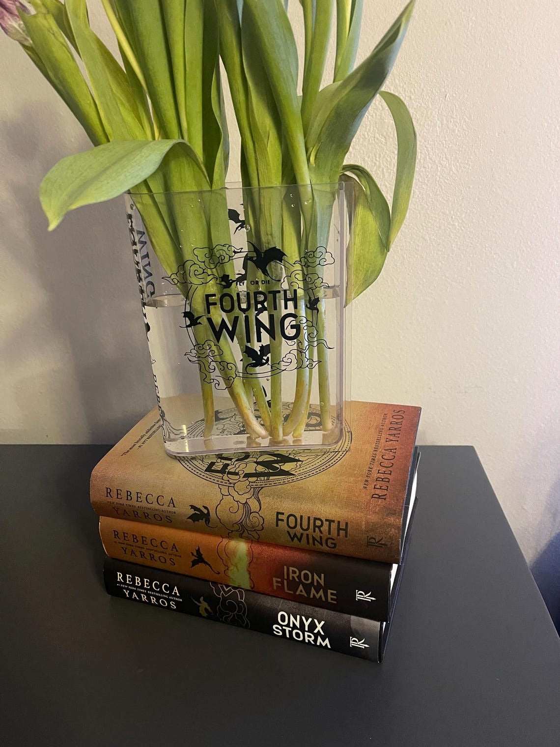 Fly or Die Acrylic Book Vase, Fourth Wing Acrylic Flower Vase, Basgiath War College Book Lover Gift, Gifts For Book Lover, VLRBV06