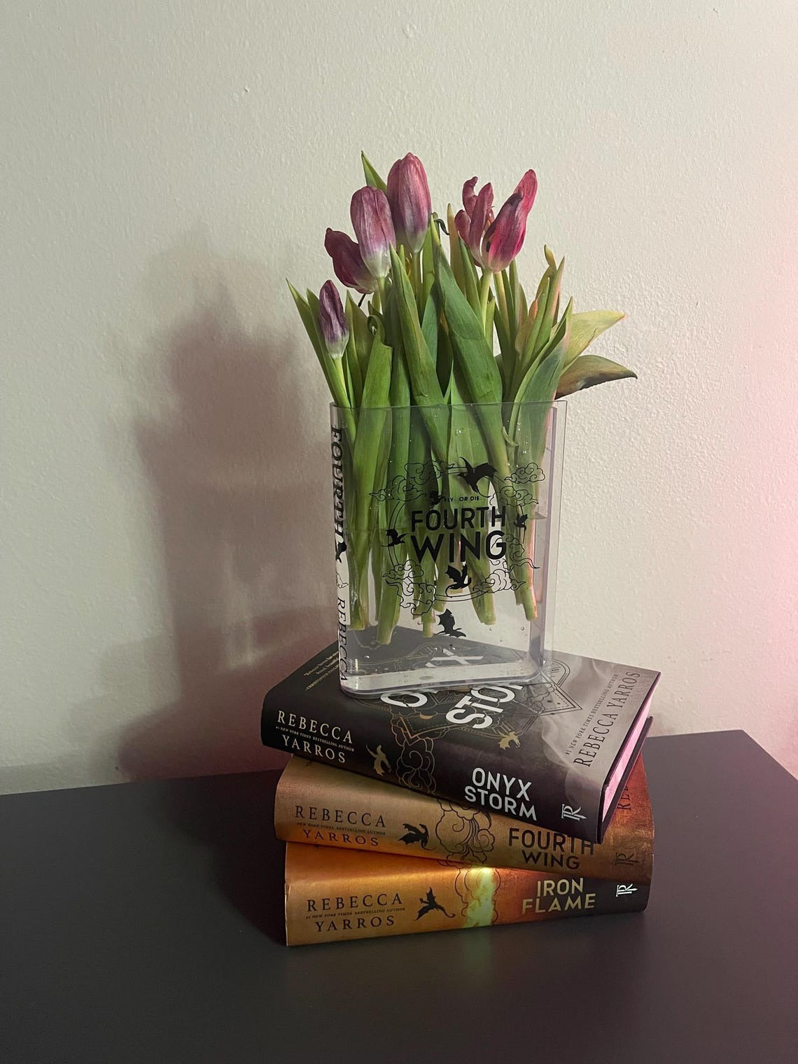 Fly or Die Acrylic Book Vase, Fourth Wing Acrylic Flower Vase, Basgiath War College Book Lover Gift, Gifts For Book Lover, VLRBV06