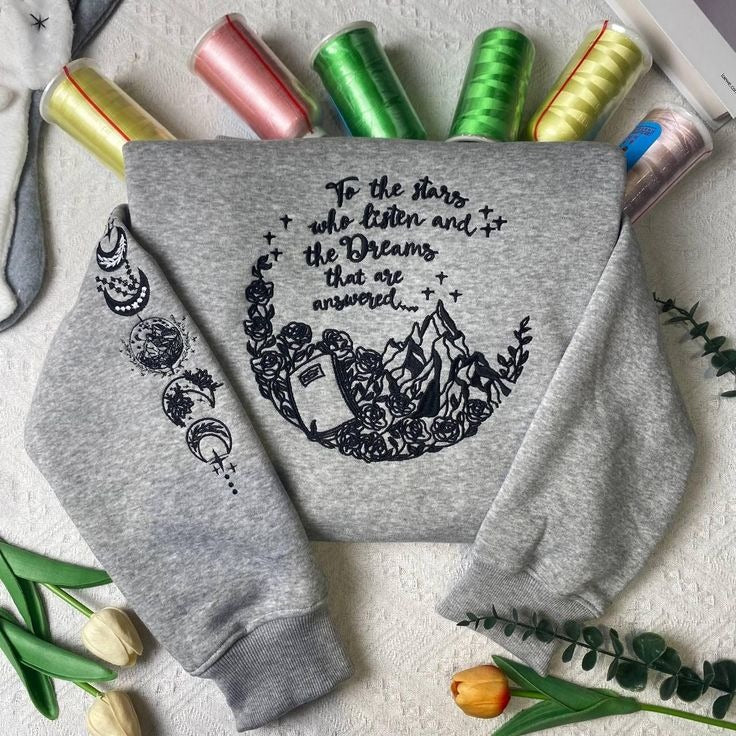 Velaris Embroidered Sweatshirt and Hoodie, A Court of Thorns And Roses Shirt, SJM Gift VEMB57
