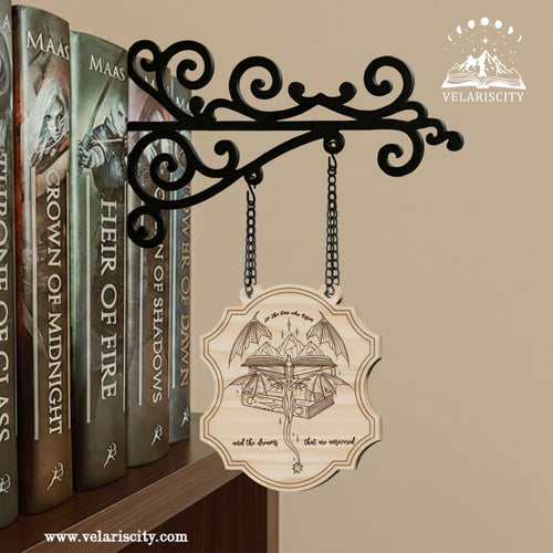 ACOTAR Book Tavern Signs, To the Stars Who Listen Wooden Hanging Sign, Fantasy Shelf Decor, Book Nook Shelf Ornament BSVLR02