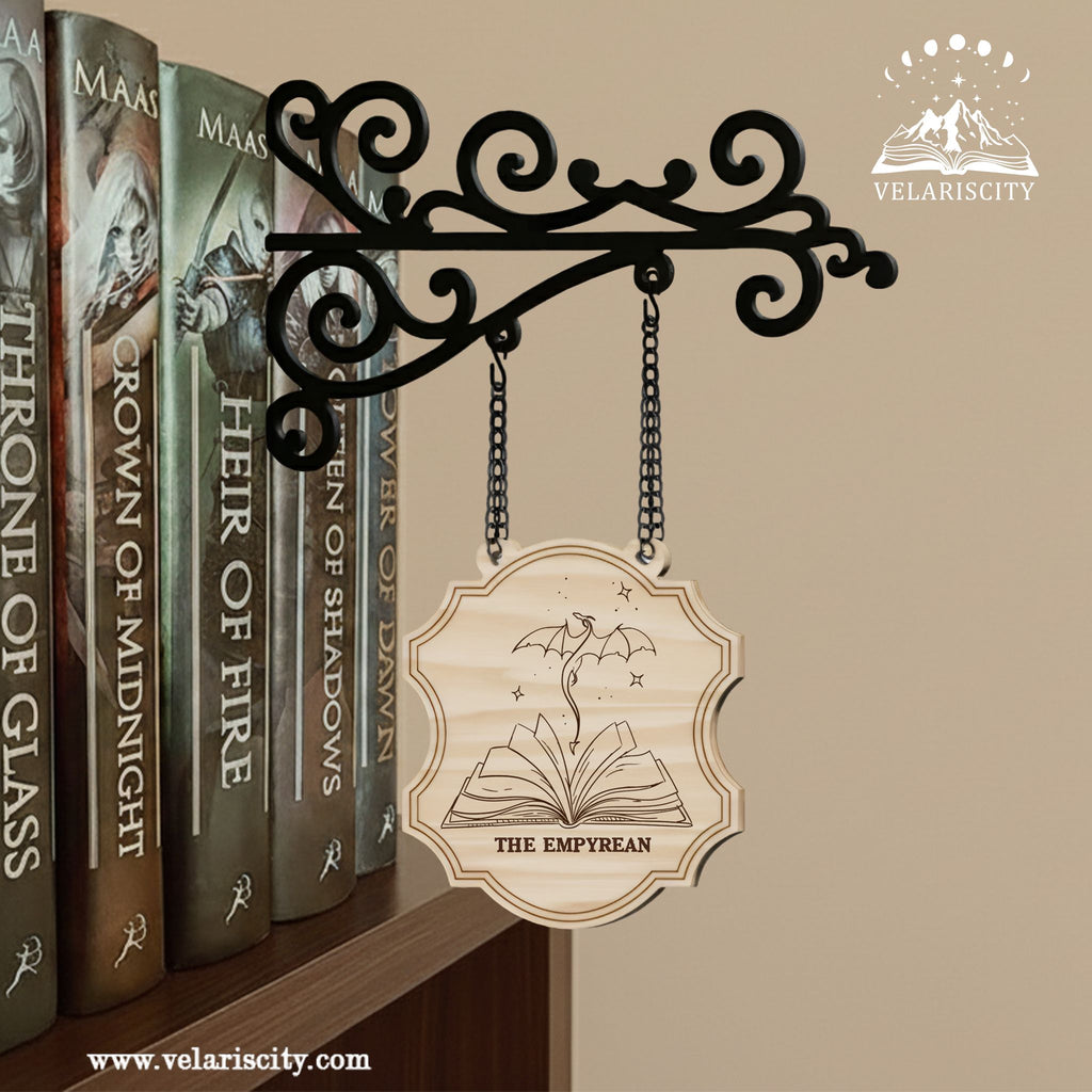 Fourth Wing Book Tavern Signs, The Empyrean Wooden Hanging Sign, Fantasy Bookish Decor for Readers BSVLR04