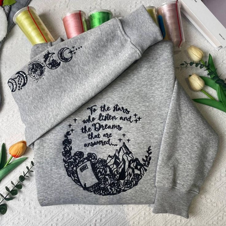 Velaris Embroidered Sweatshirt and Hoodie, A Court of Thorns And Roses Shirt, SJM Gift VEMB57