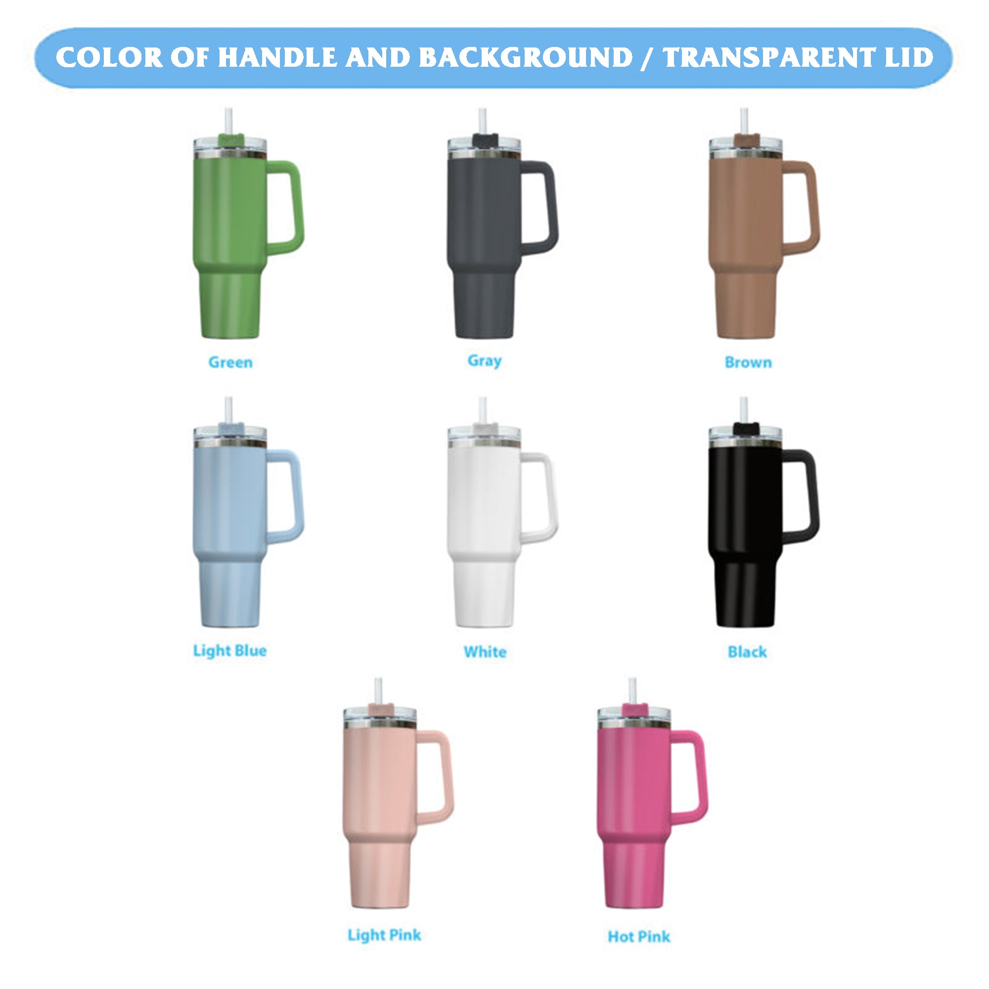 Lid Tumbler with Handle, Lid Tumbler 30oz/40oz Full Color