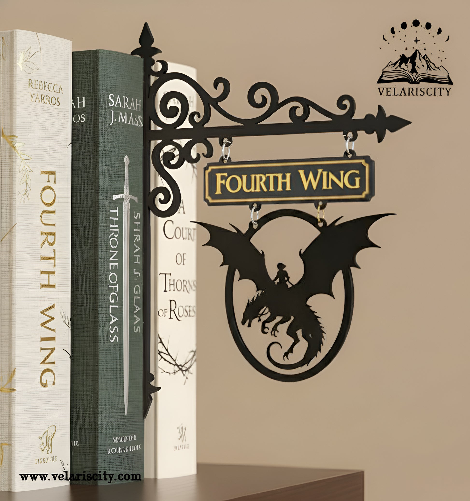 Fourth Wing Book Tavern Sign, Dragon Rider Wooden Book Tracker, Basgiath War College Decor, Fantasy Wall Hanging, Gift for Book Lovers BSVLR28
