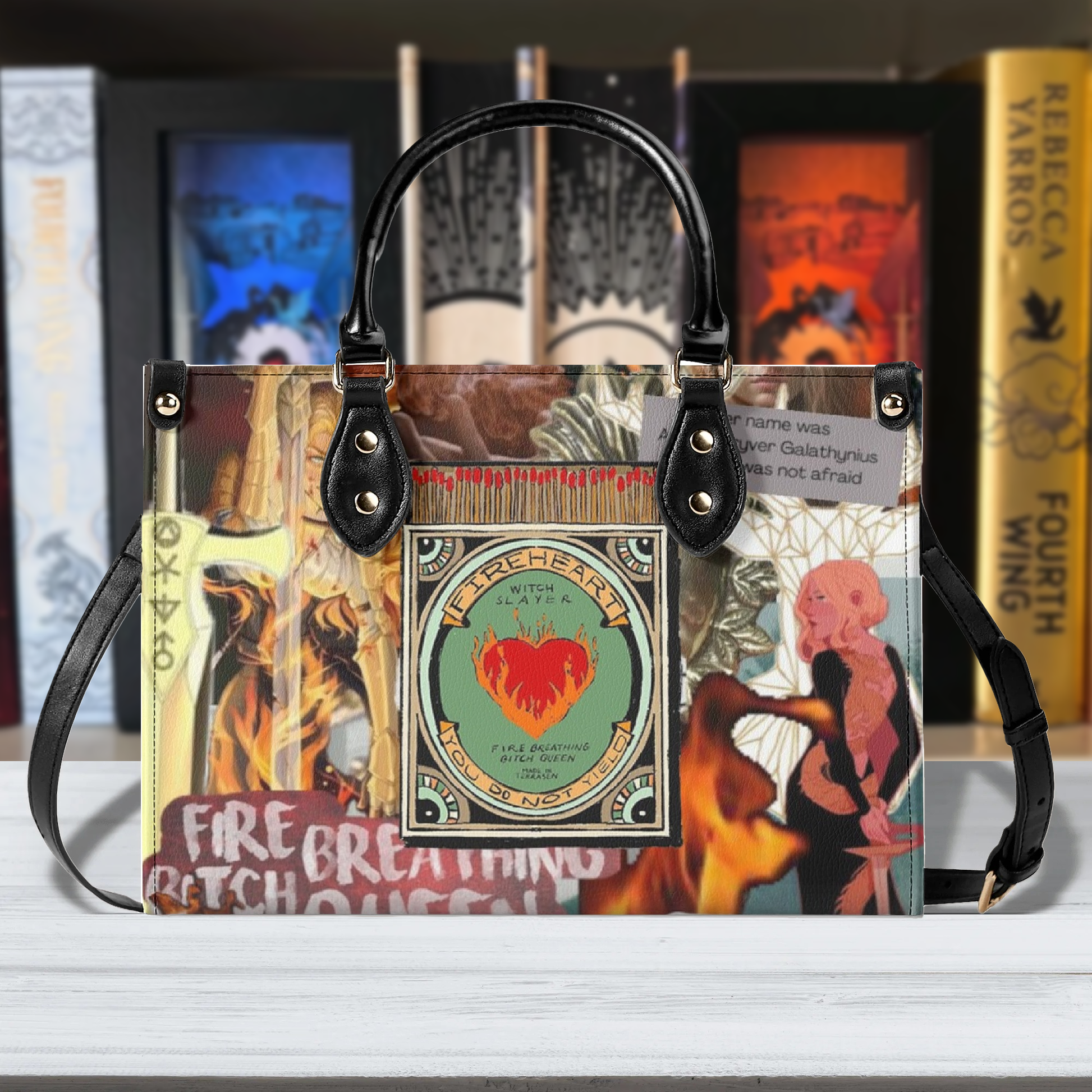 Fireheart Witch Slayer Inspired  Leather Bag, Throne Of Glass Inspired Bag, Personalized Leather Bag, Fantasy Leather Handbag, Perfect Gift for Women. HBVLR50