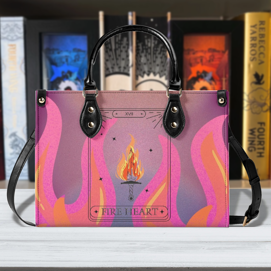 Fire Heart Inspired  Leather Bag, Throne Of Glass Inspired Bag, Personalized Leather Bag, Fantasy Leather Handbag, Perfect Gift for Women. HBVLR49