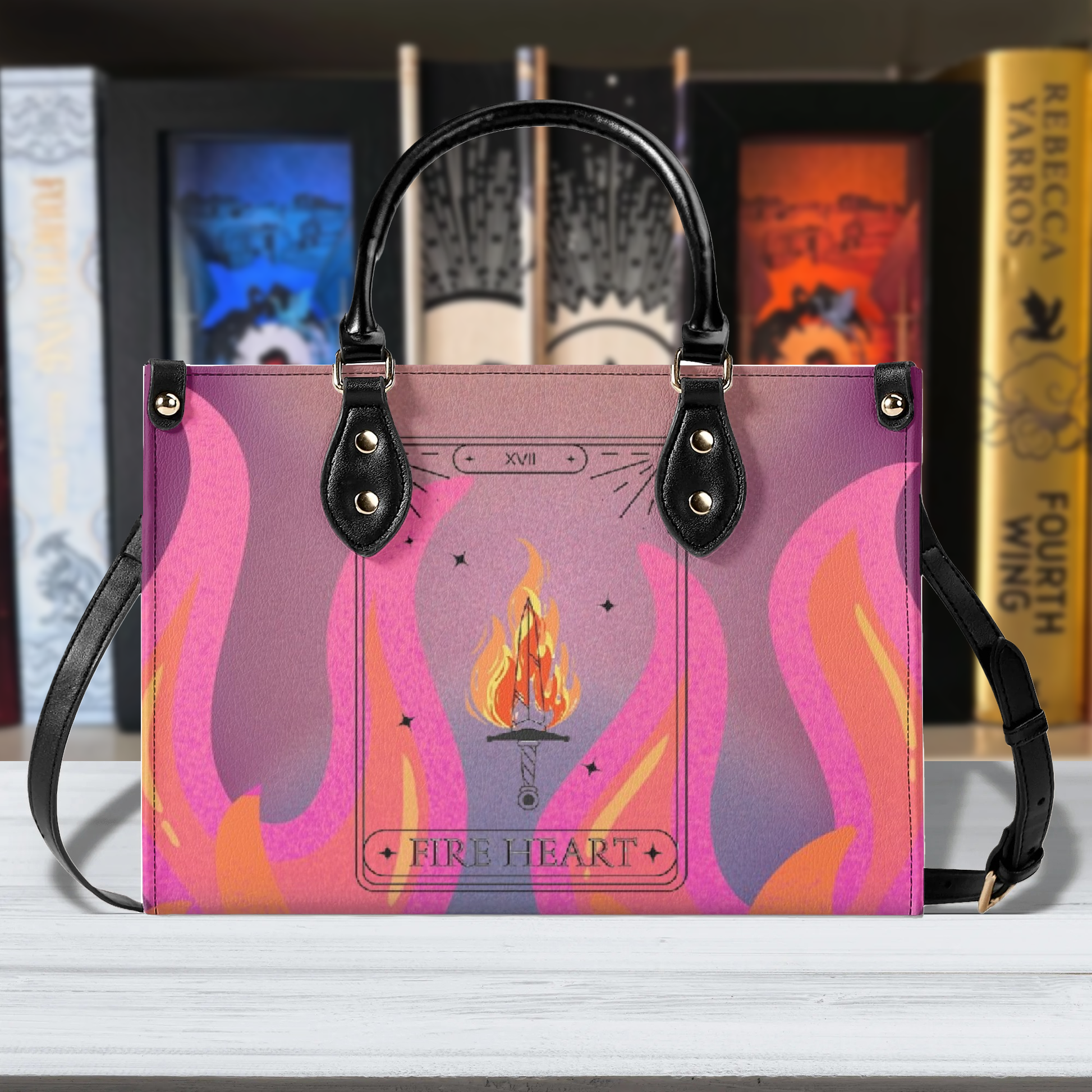Fire Heart Inspired  Leather Bag, Throne Of Glass Inspired Bag, Personalized Leather Bag, Fantasy Leather Handbag, Perfect Gift for Women. HBVLR49