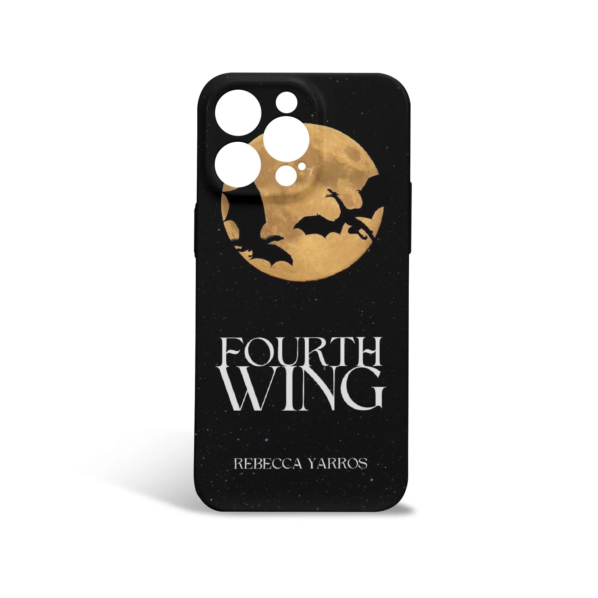 Fourth Wing Phone Case, Dragon Silhouette Moon Design, Rebecca Yarros Book iPhone Cover for Fantasy Book Lovers PCVLR71