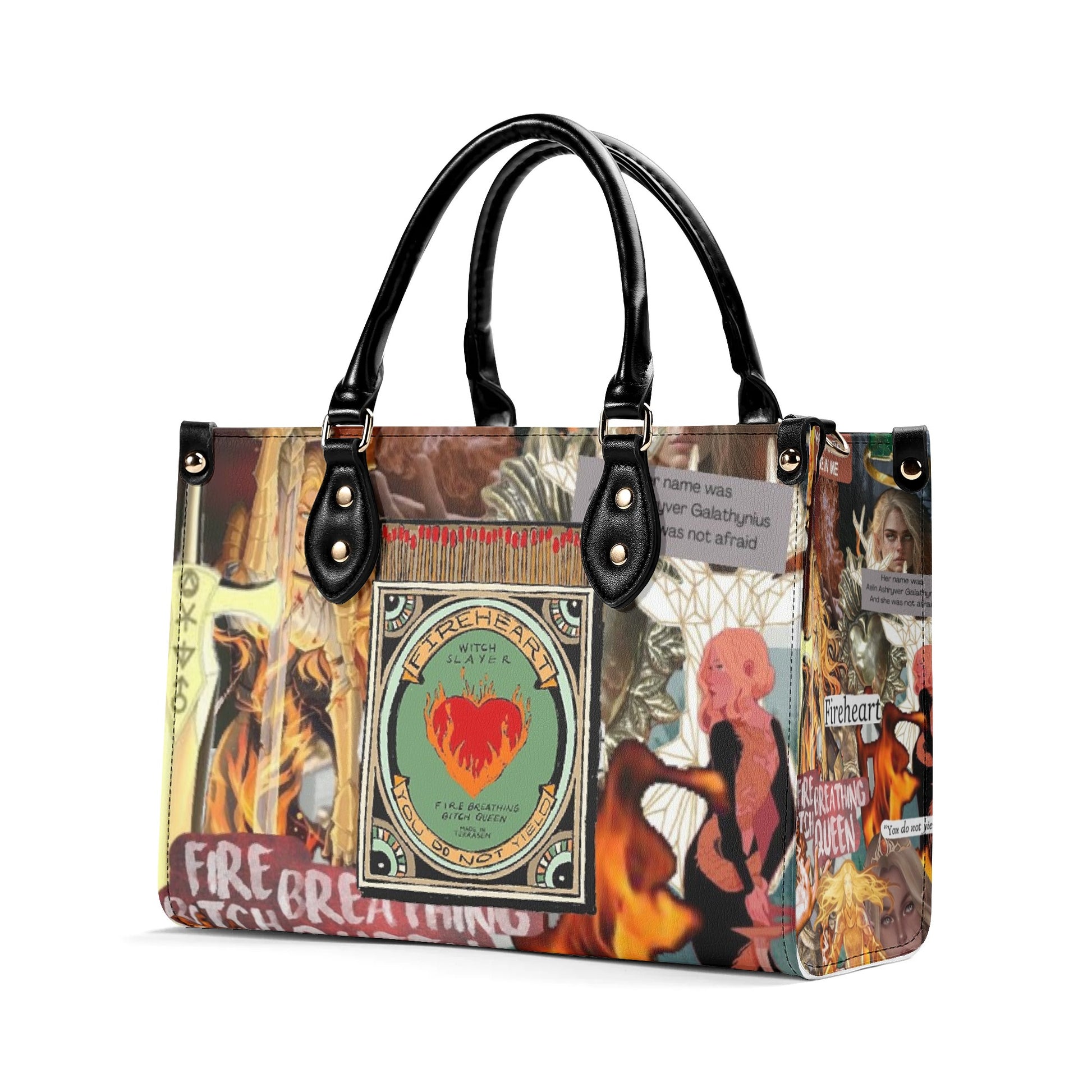 Fireheart Witch Slayer Inspired  Leather Bag, Throne Of Glass Inspired Bag, Personalized Leather Bag, Fantasy Leather Handbag, Perfect Gift for Women. HBVLR50