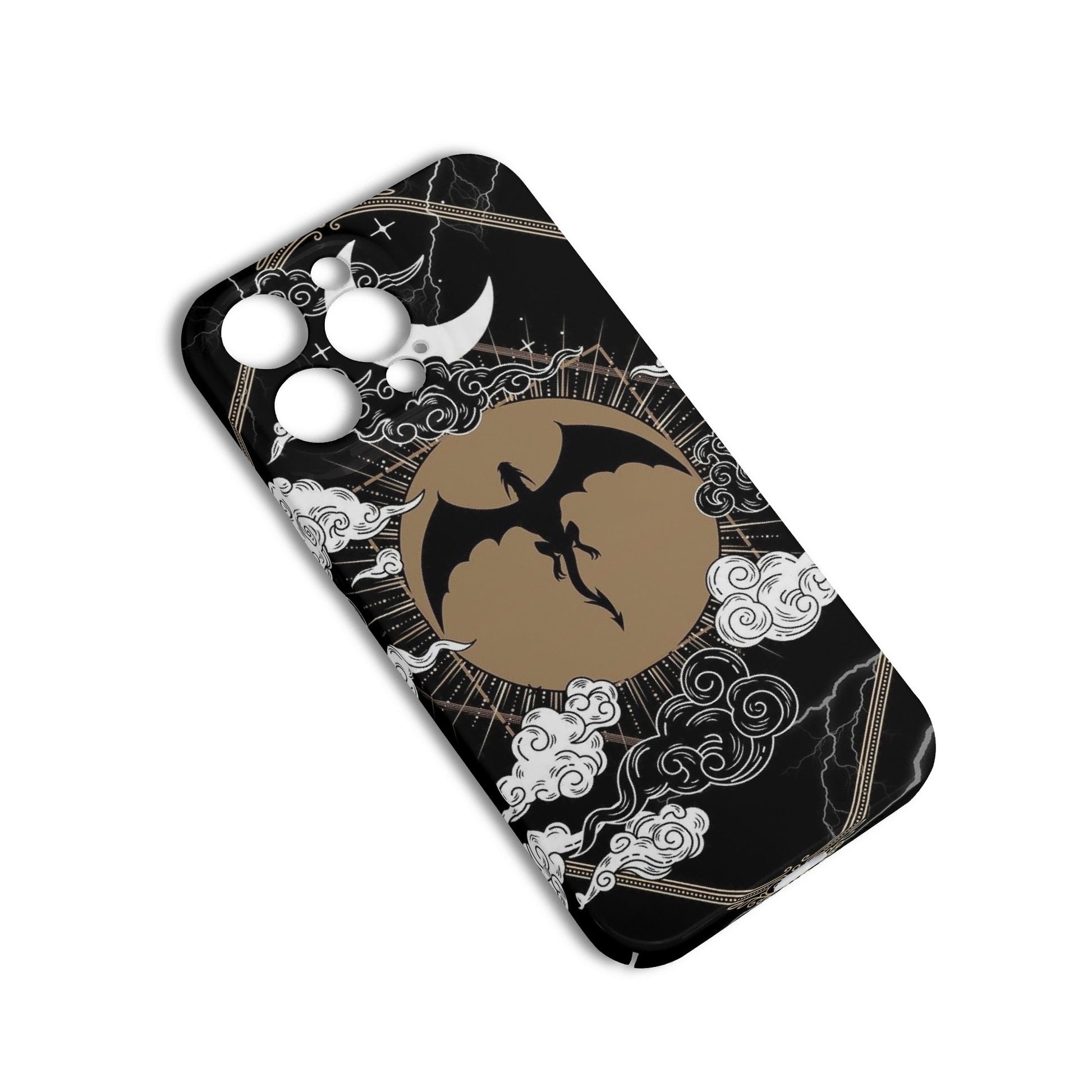 Fourth Wing Dragon Phone Case, Tairn & Rider Silhouette Art, Rebecca Yarros Inspired Fantasy iPhone Cover, Bookish Gift for Fans PCVLR72