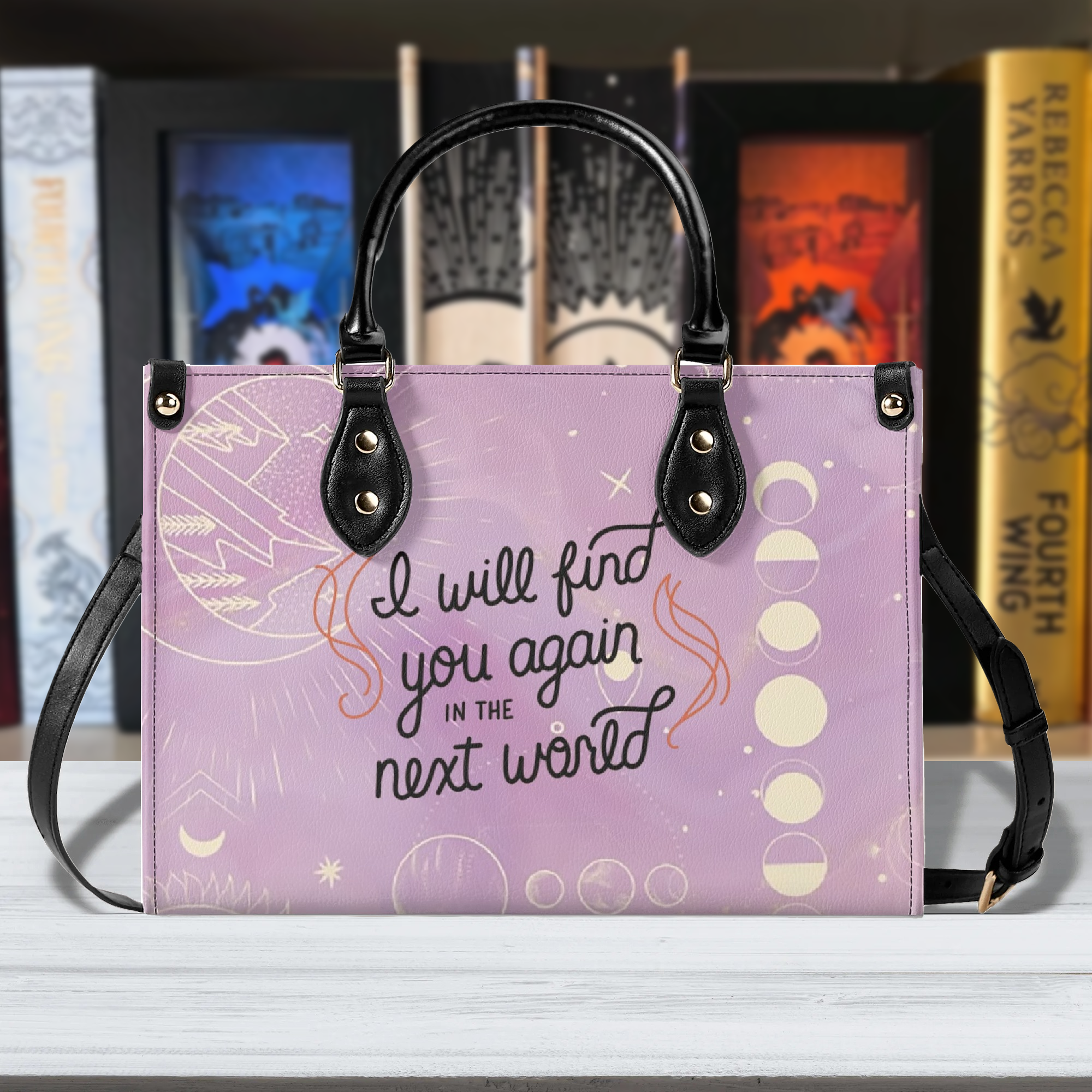 " I will find you again in the next world" Leather Bag, ACOWAR Inspired Bag, Personalized Leather Bag, Fantasy Leather Handbag, Perfect Gift for Women. HBVLR37