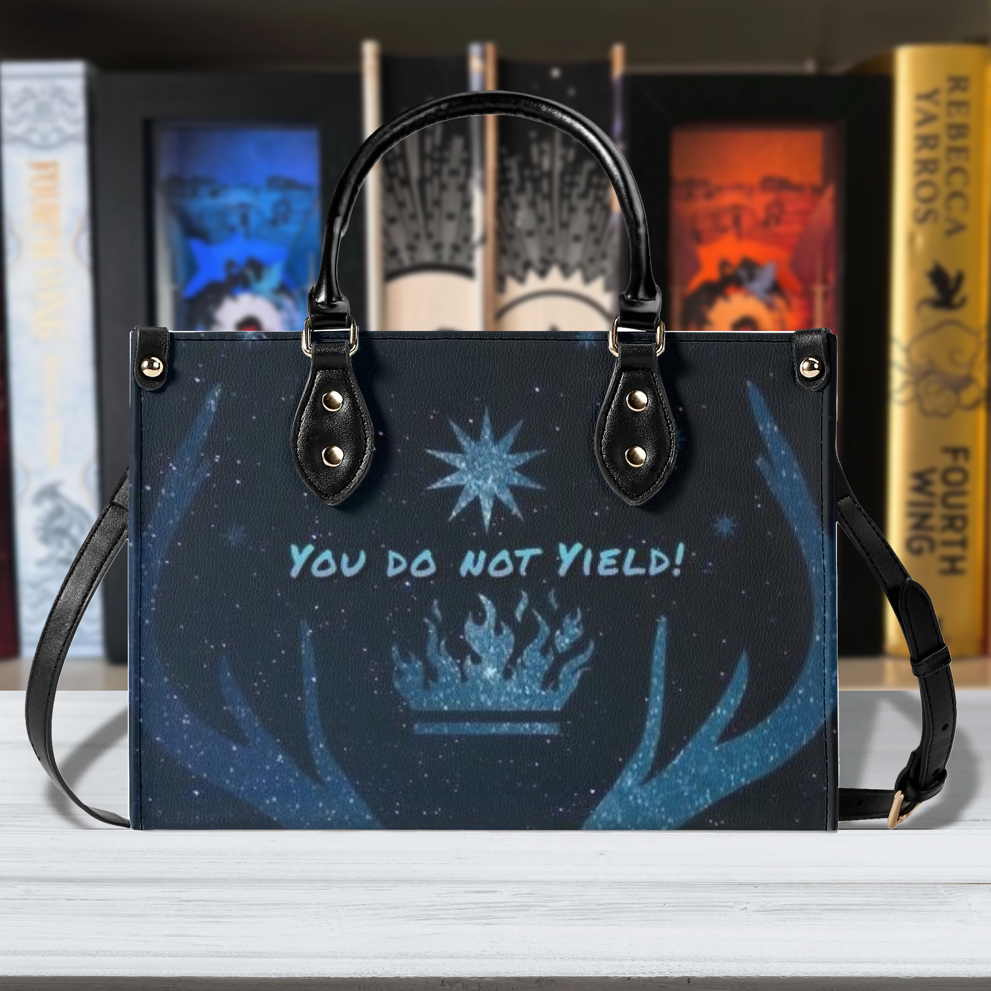 "You do not yield" Quote Leather Bag, Throne Of Glass Inspired Bag, Personalized Leather Bag, Fantasy Leather Handbag, Perfect Gift for Women. HBVLR56