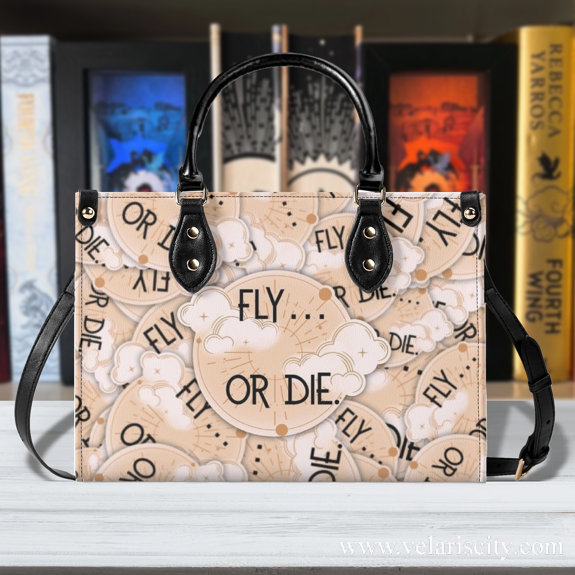 Fourth Wing "Fly or Die' Inspired  Leather Bag, Forth Wing Inspired Bag, Personalized Leather Bag, Fantasy Leather Handbag, Perfect Gift for Women. HBVLR32