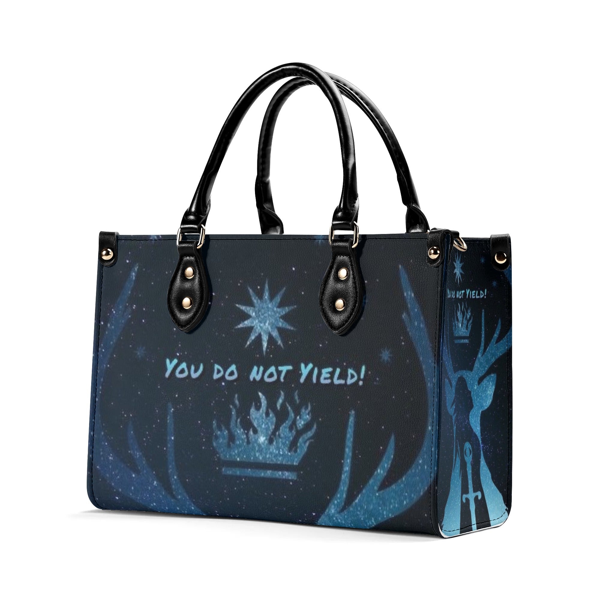 "You do not yield" Quote Leather Bag, Throne Of Glass Inspired Bag, Personalized Leather Bag, Fantasy Leather Handbag, Perfect Gift for Women. HBVLR56