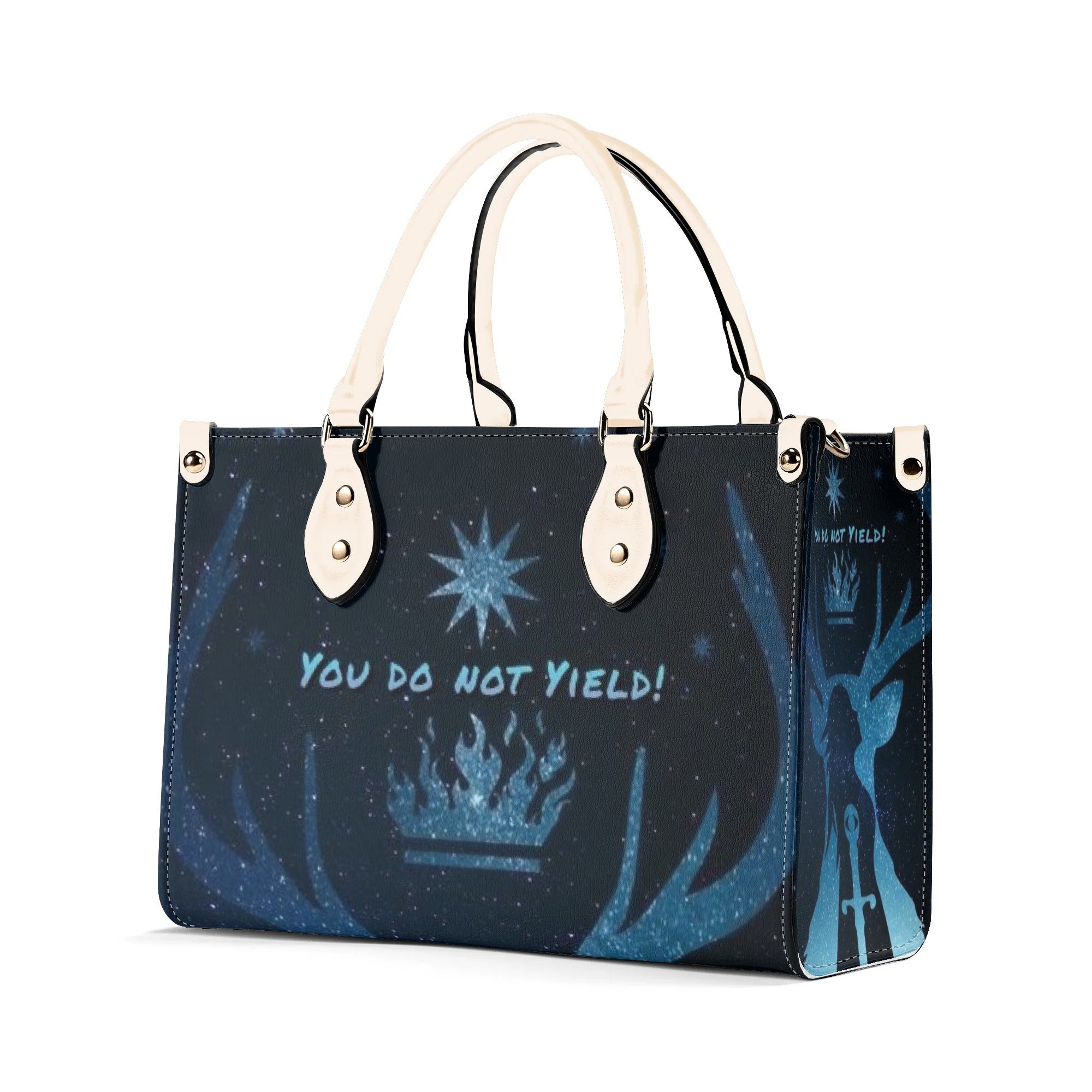 "You do not yield" Quote Leather Bag, Throne Of Glass Inspired Bag, Personalized Leather Bag, Fantasy Leather Handbag, Perfect Gift for Women. HBVLR56