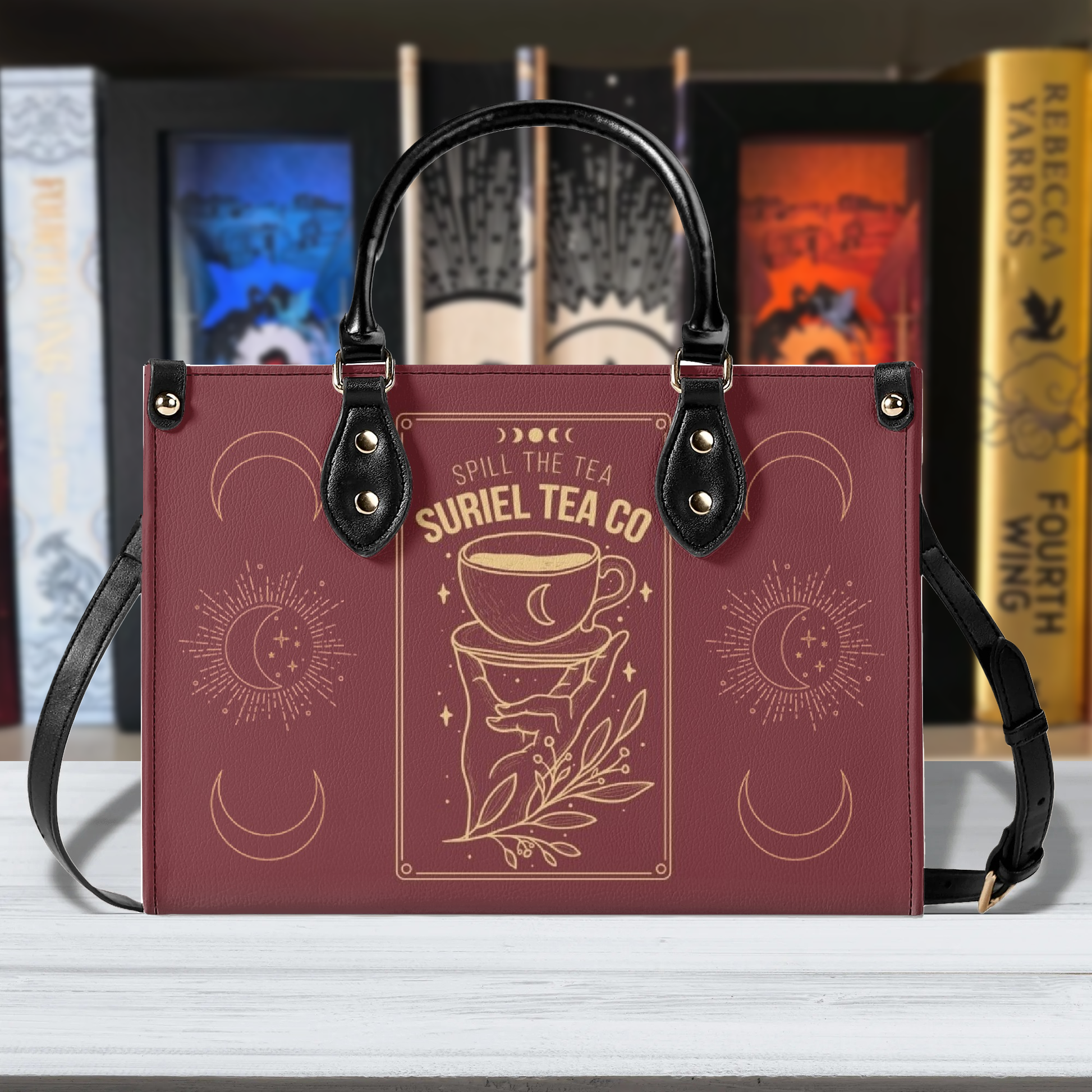 Suril Tea Co Leather Bag, ACOTAR Inspired Bag, Personalized Leather Bag, Fantasy Leather Handbag, Perfect Gift for Women. HBVLR33