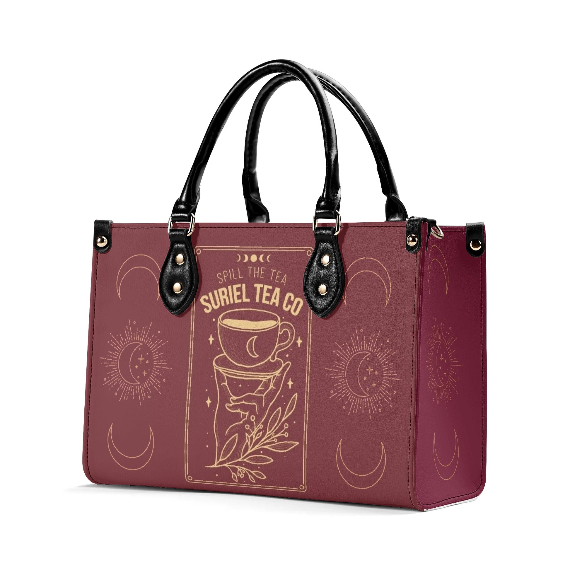 Suril Tea Co Leather Bag, ACOTAR Inspired Bag, Personalized Leather Bag, Fantasy Leather Handbag, Perfect Gift for Women. HBVLR33