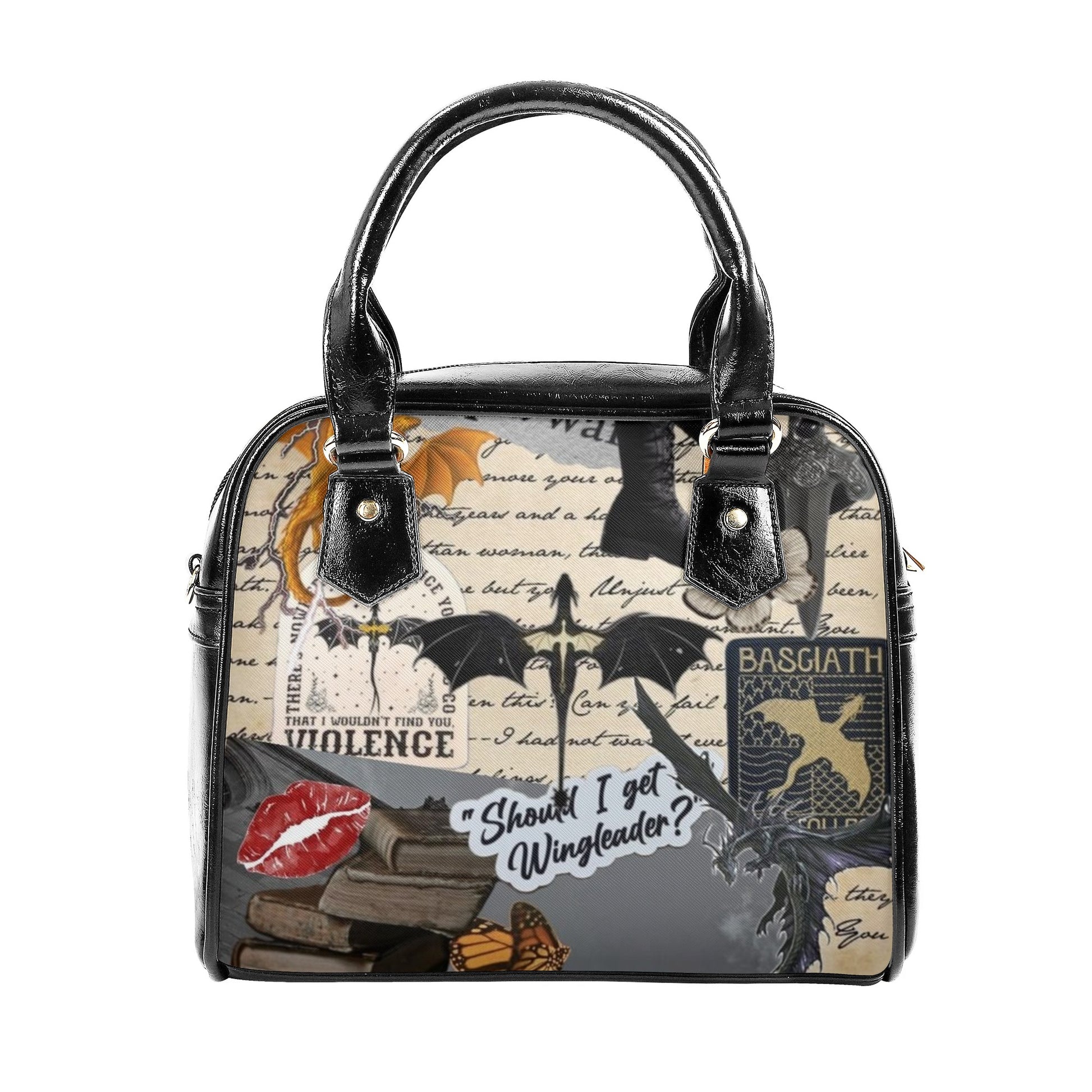 Fourth Wing College Inspired Leather Bag, Fourth Wing Inspired Bag, Personalized Leather Bag, Fantasy Leather Handbag, Perfect Gift for Women. HBVLR51