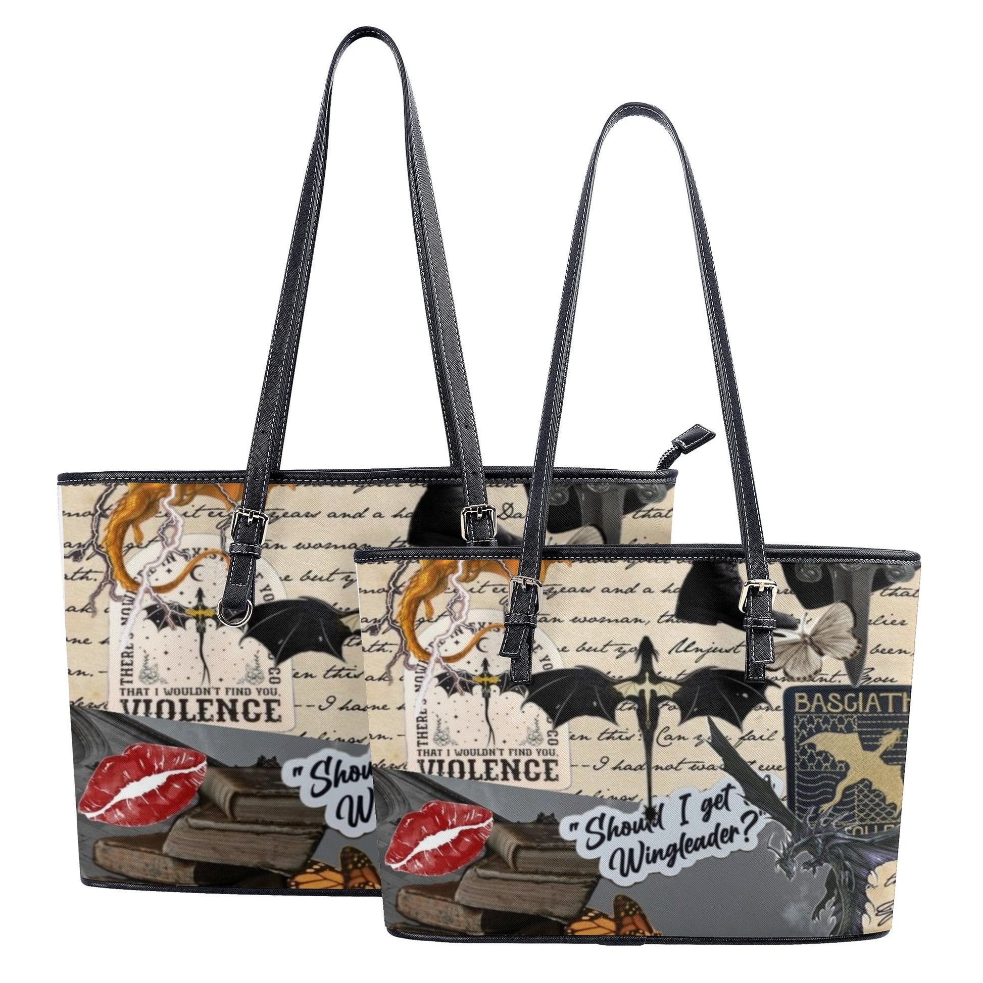 Fourth Wing College Inspired Leather Bag, Fourth Wing Inspired Bag, Personalized Leather Bag, Fantasy Leather Handbag, Perfect Gift for Women. HBVLR51