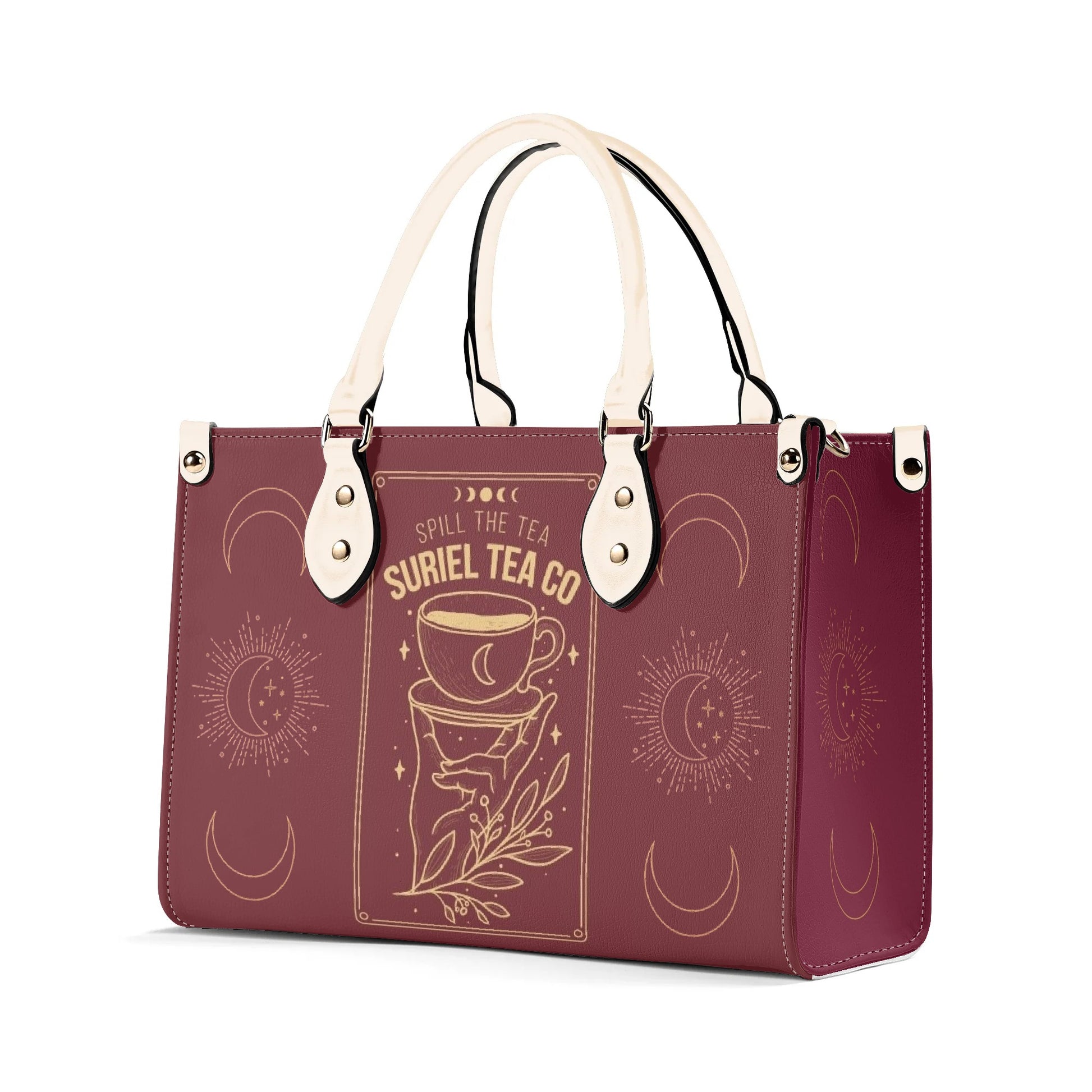 Suril Tea Co Leather Bag, ACOTAR Inspired Bag, Personalized Leather Bag, Fantasy Leather Handbag, Perfect Gift for Women. HBVLR33