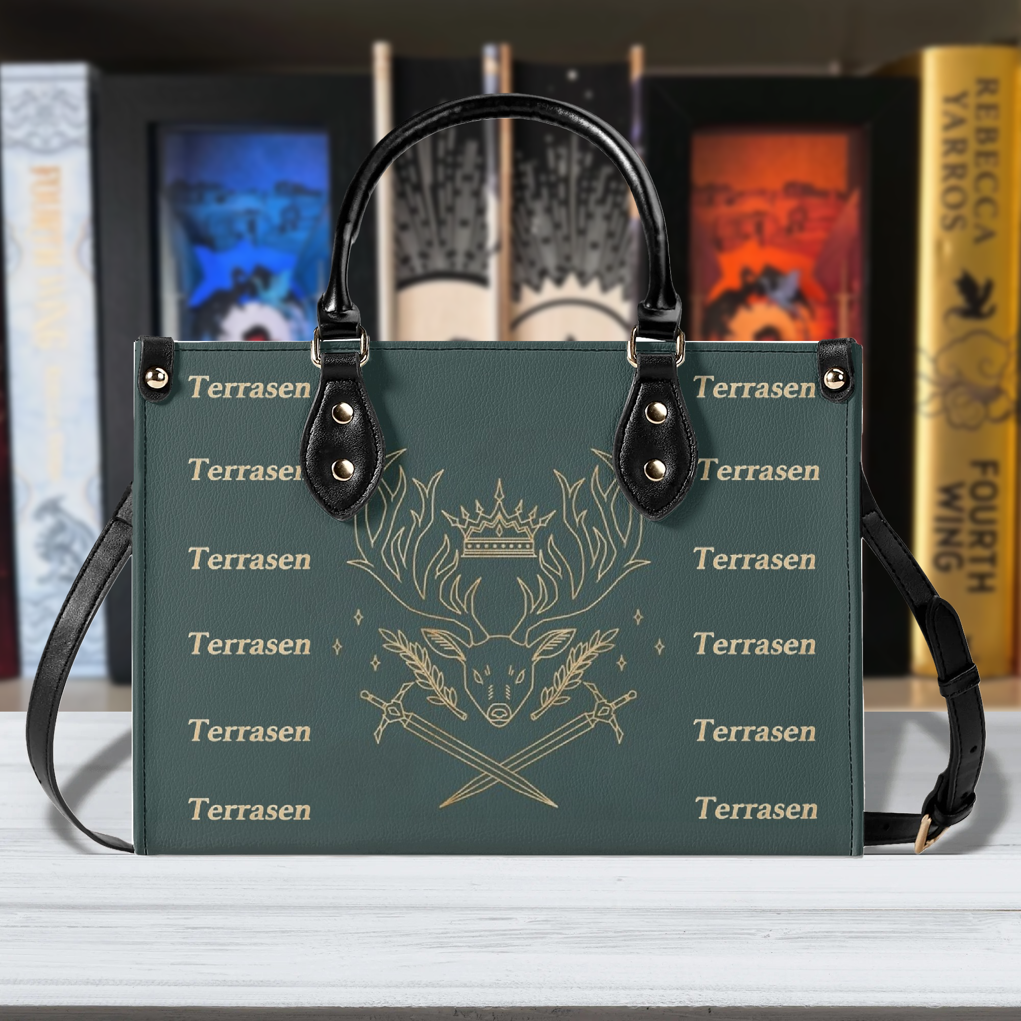 Terrasen Inspired Leather Bag, Throne Of Glass Inspired Bag, Personalized Leather Bag, Fantasy Leather Handbag, Perfect Gift for Women. HBVLR30
