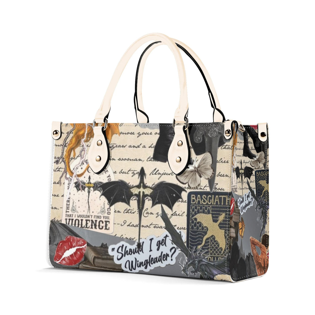 Fourth Wing College Inspired Leather Bag, Fourth Wing Inspired Bag, Personalized Leather Bag, Fantasy Leather Handbag, Perfect Gift for Women. HBVLR51