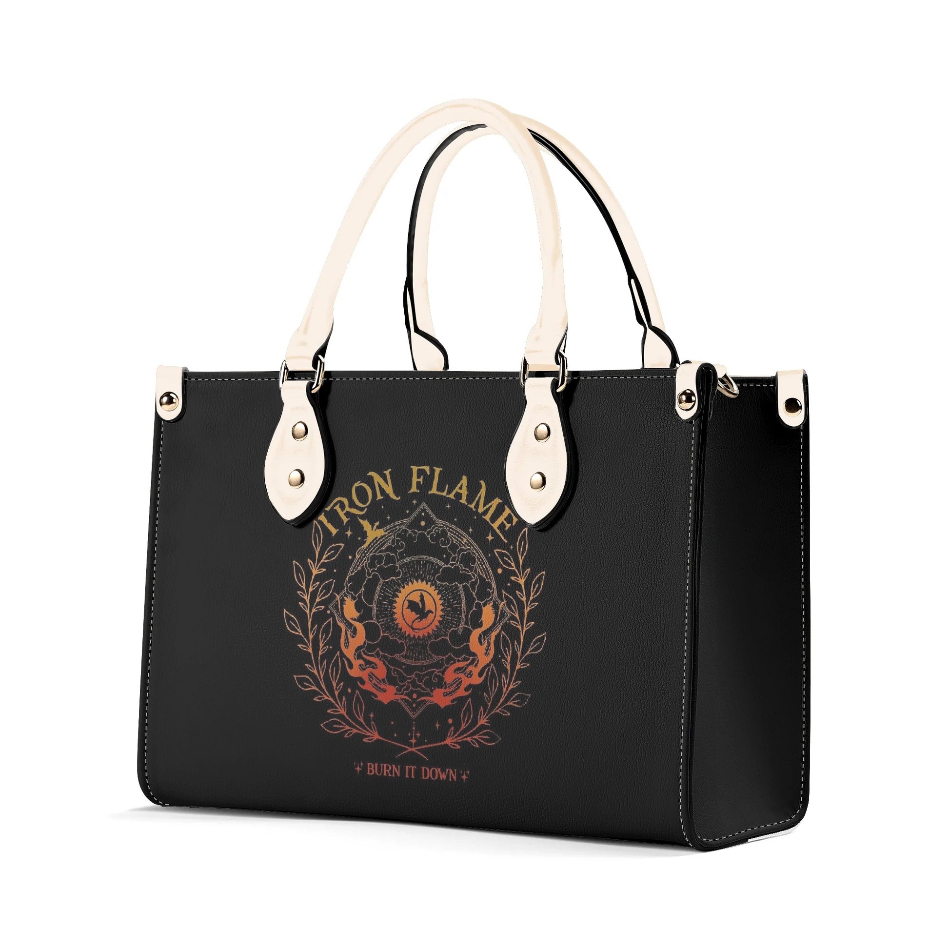 Iron Flame Leather Bag,  Iron Flame inspired Bag, Personalized Leather Bag, Fantasy Leather Handbag, Perfect Gift for Women. HBVLR07