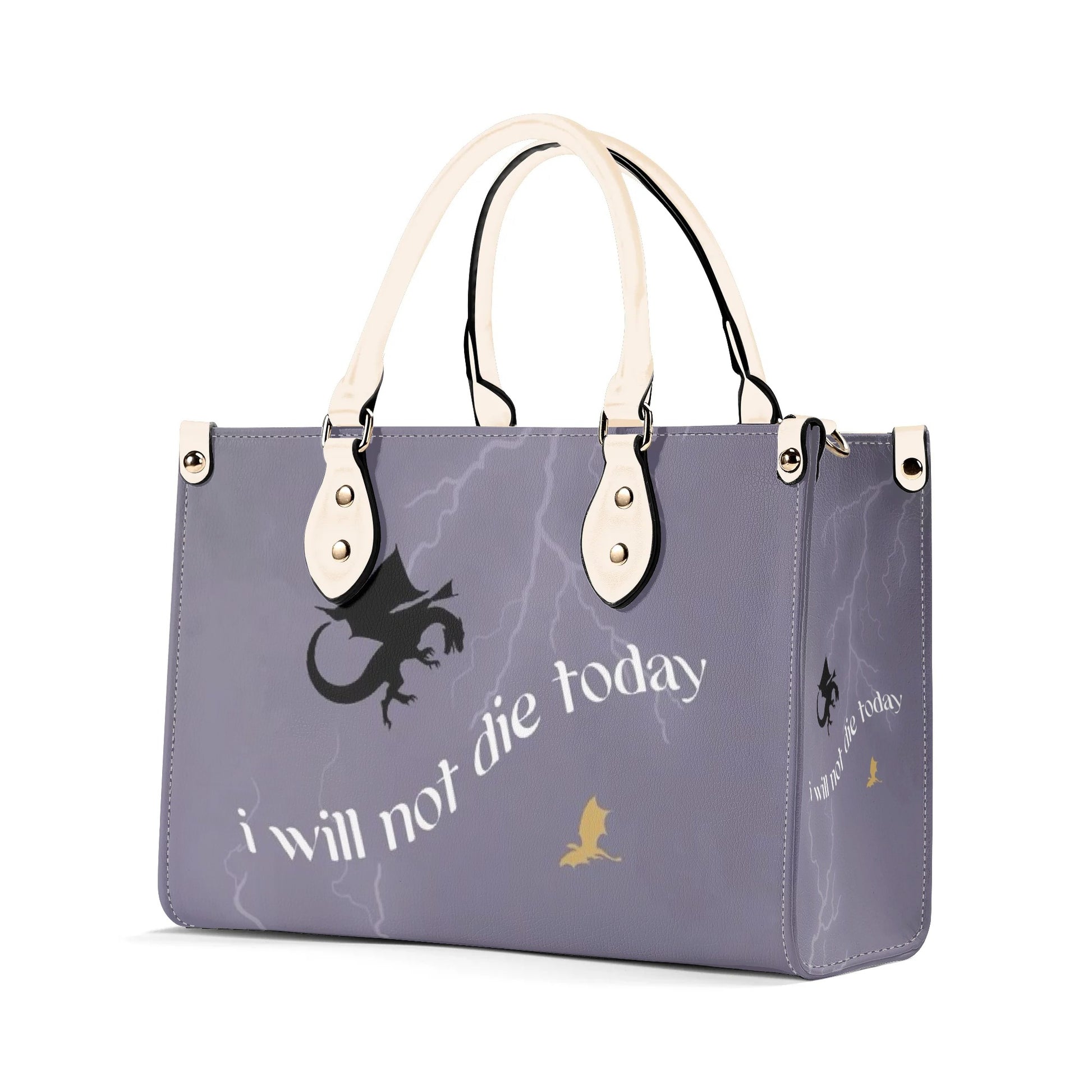 I Will Not Die Today Leather Bag,  Fourth Wing  inspired Bag, Personalized Leather Bag, Fantasy Leather Handbag, Perfect Gift for Women. HBVLR09