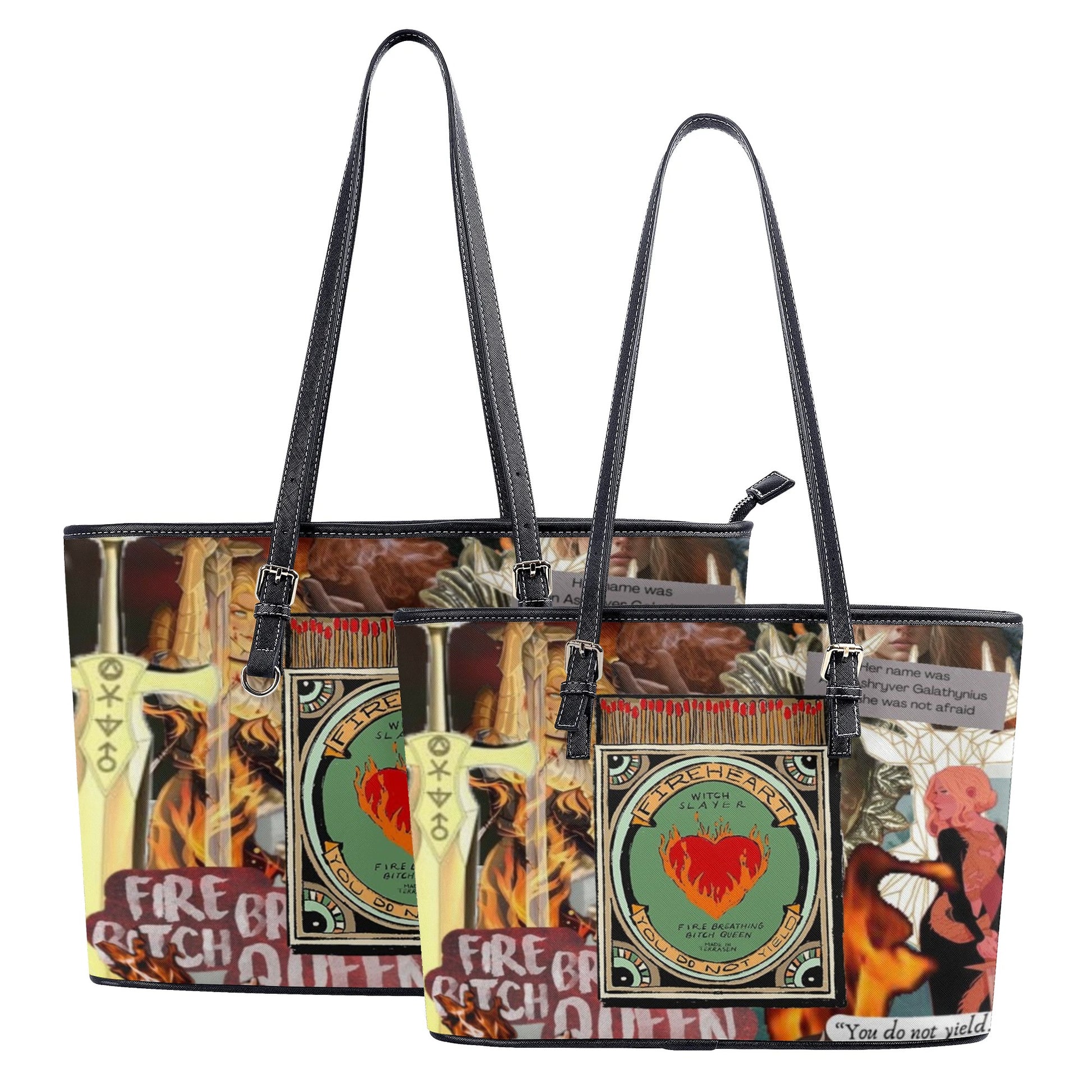 Fireheart Witch Slayer Inspired  Leather Bag, Throne Of Glass Inspired Bag, Personalized Leather Bag, Fantasy Leather Handbag, Perfect Gift for Women. HBVLR50