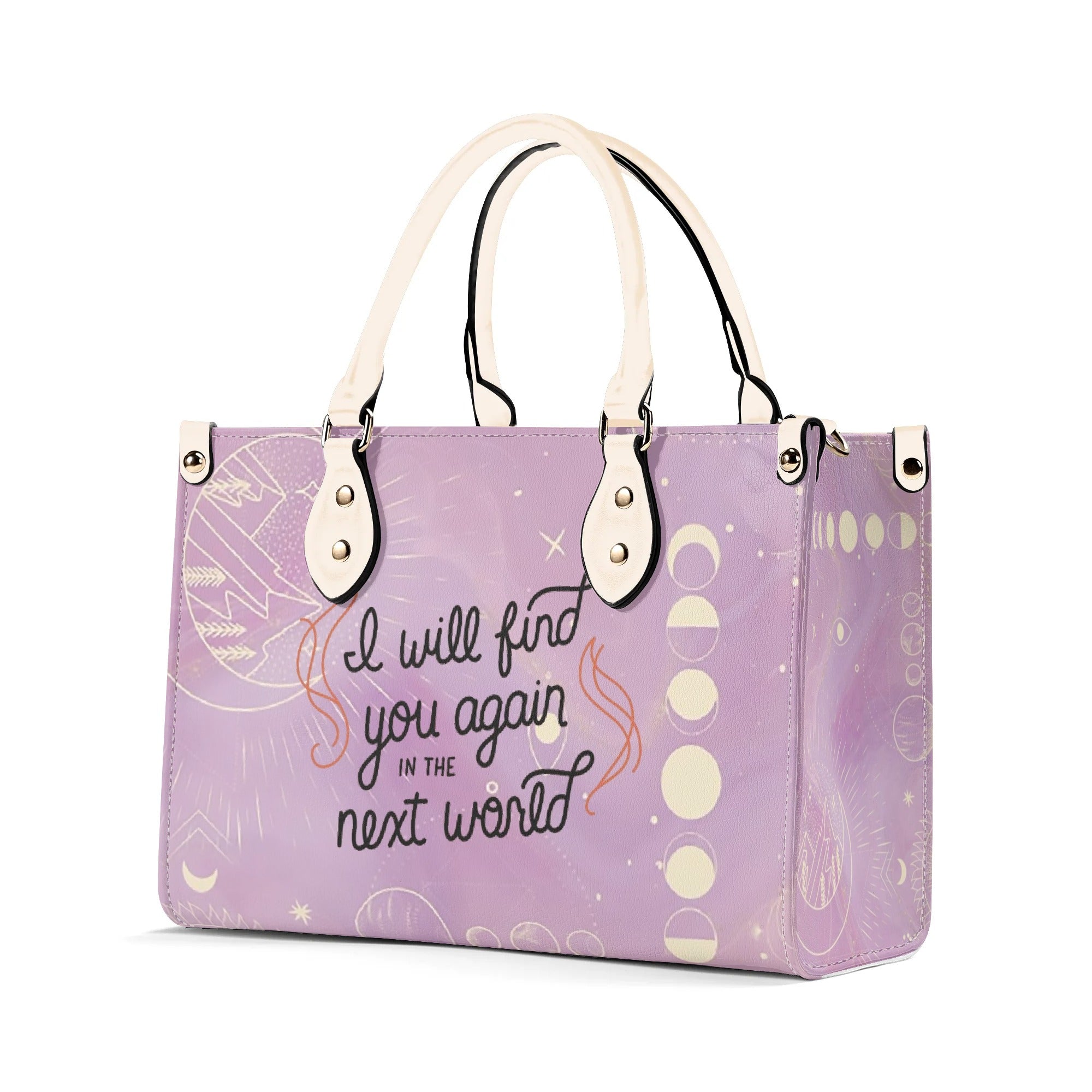 " I will find you again in the next world" Leather Bag, ACOWAR Inspired Bag, Personalized Leather Bag, Fantasy Leather Handbag, Perfect Gift for Women. HBVLR37