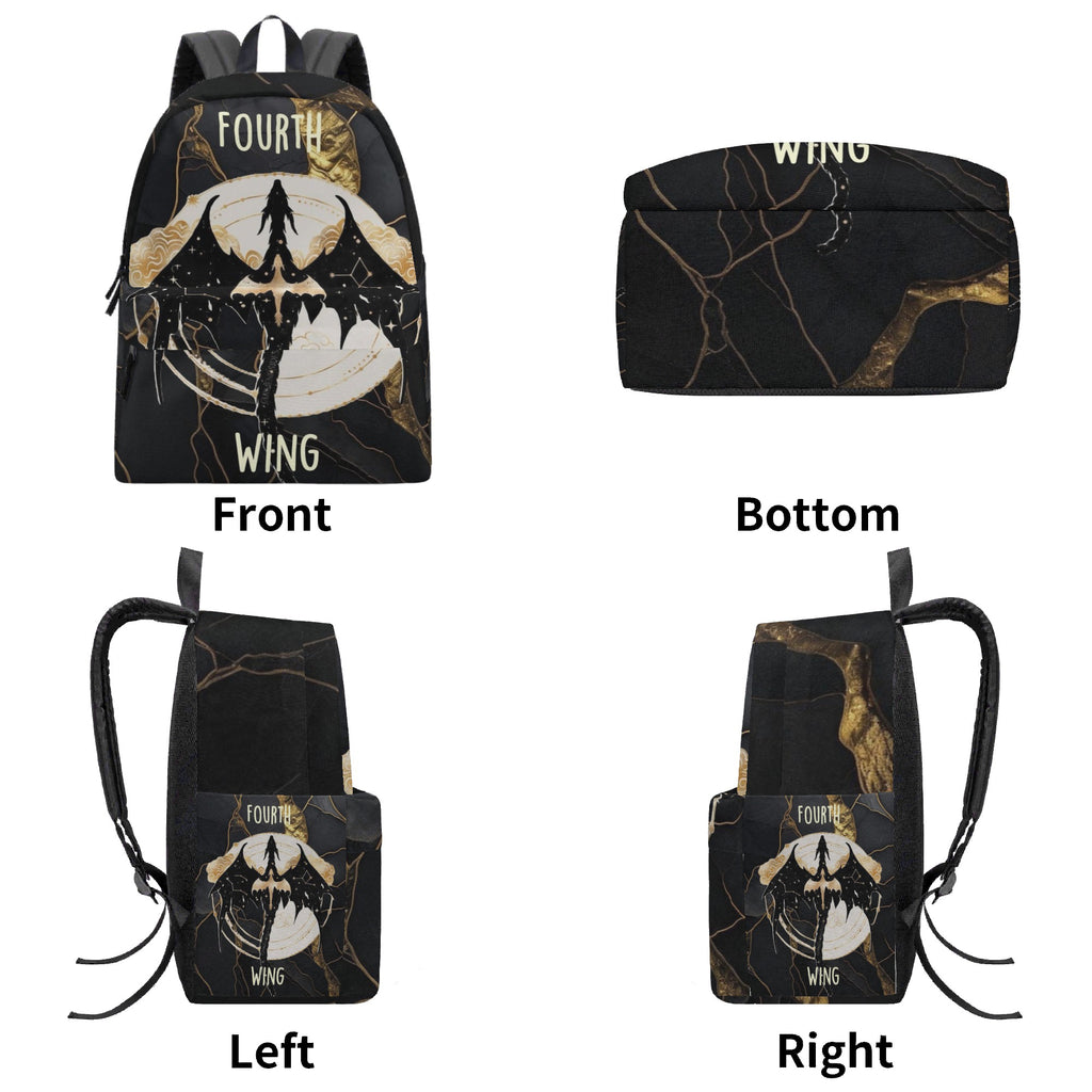 Fourth Wing Dark Aesthetic Backpack, Fantasy Night Sky Design, Book Lover Gift BPVLR60