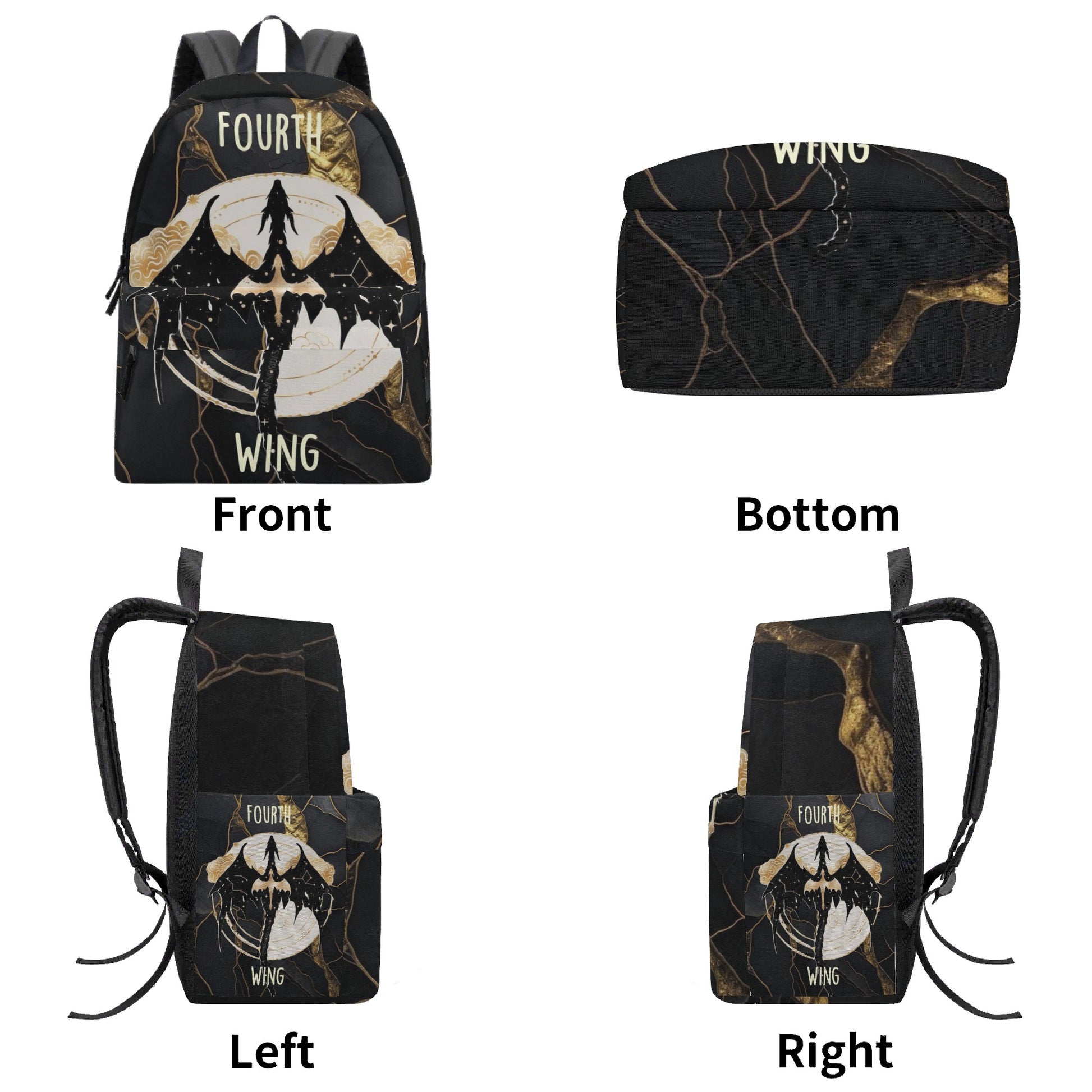 Fourth Wing Dark Aesthetic Backpack, Fantasy Night Sky Design, Book Lover Gift BPVLR60