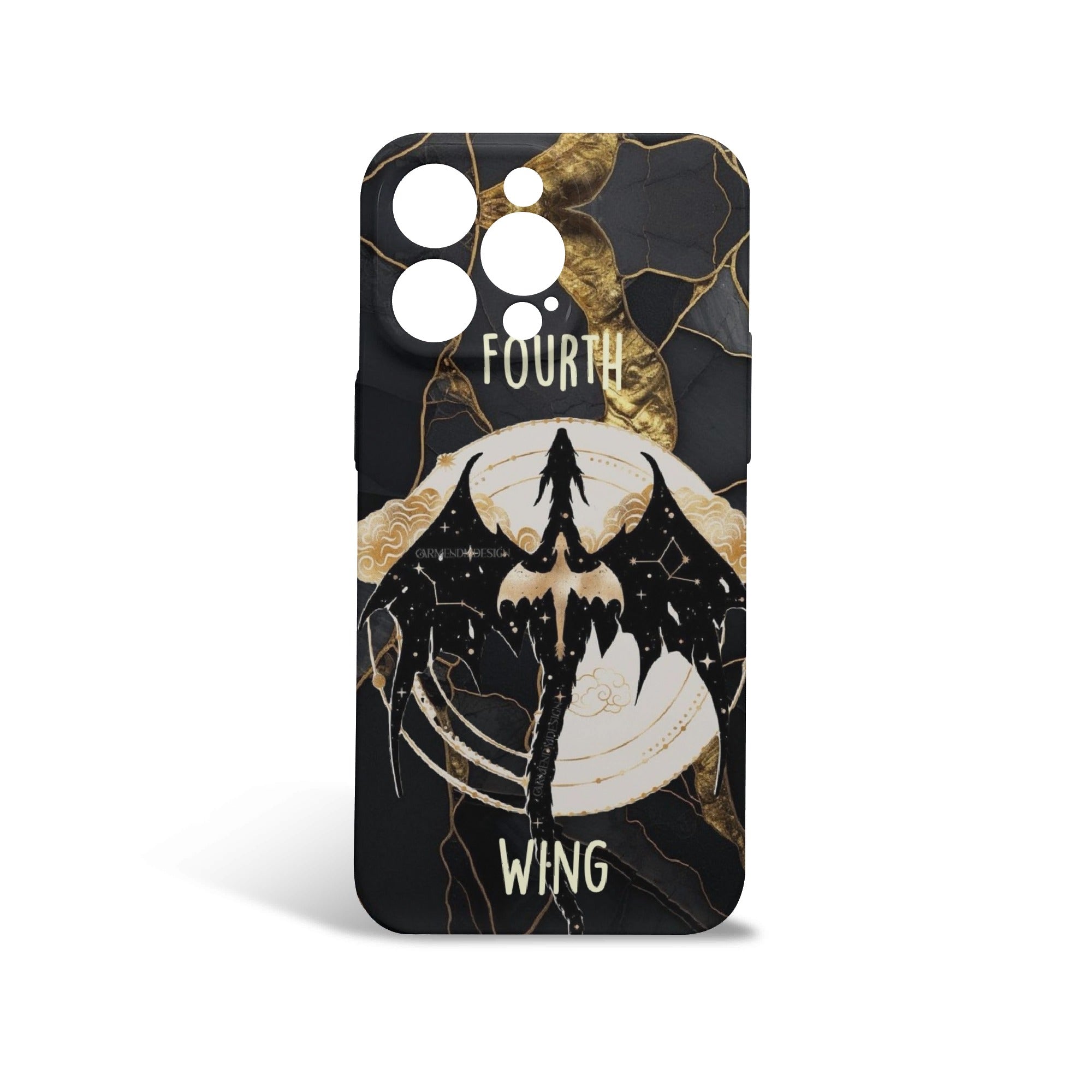 Fourth Wing Dragon Phone Case, Tairn Silhouette & Lightning Design, Fantasy iPhone Cover, Bookish Gift PCVLR74