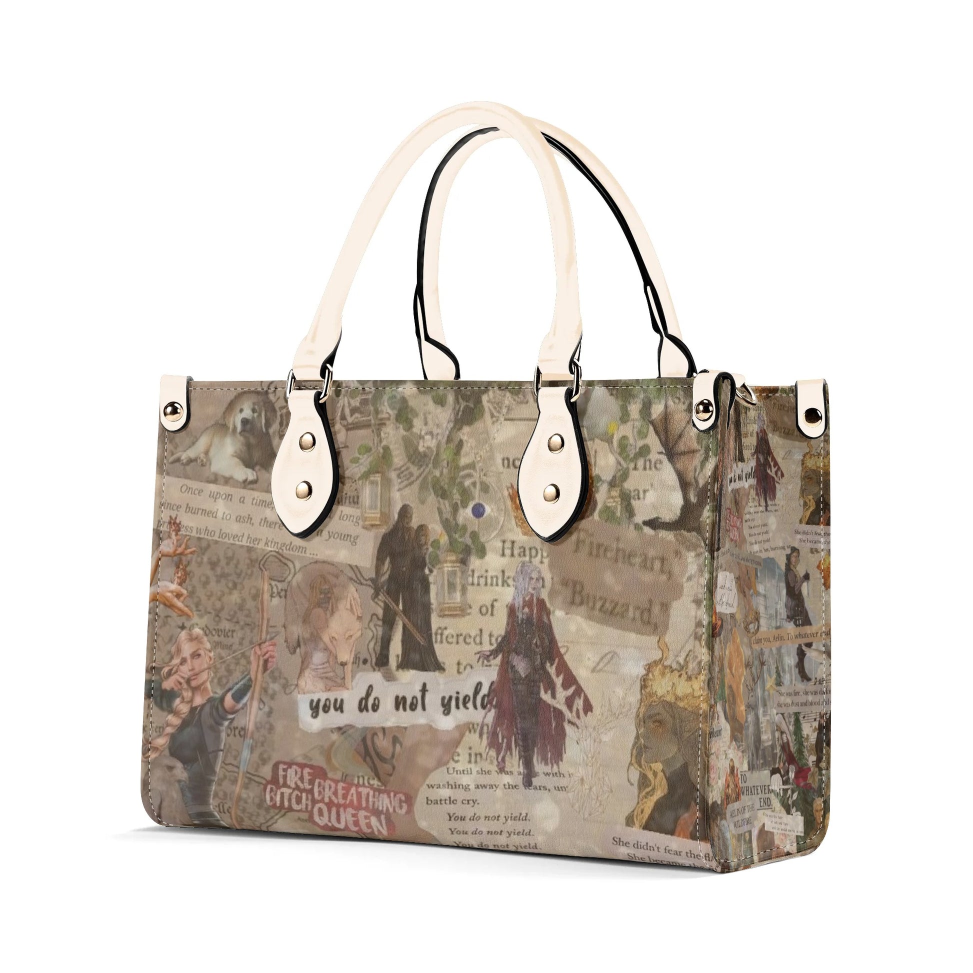 TOF Inspired Leather Bag, Throne Of Glass Inspired Bag, Personalized Leather Bag, Fantasy Leather Handbag, Perfect Gift for Women. HBVLR52