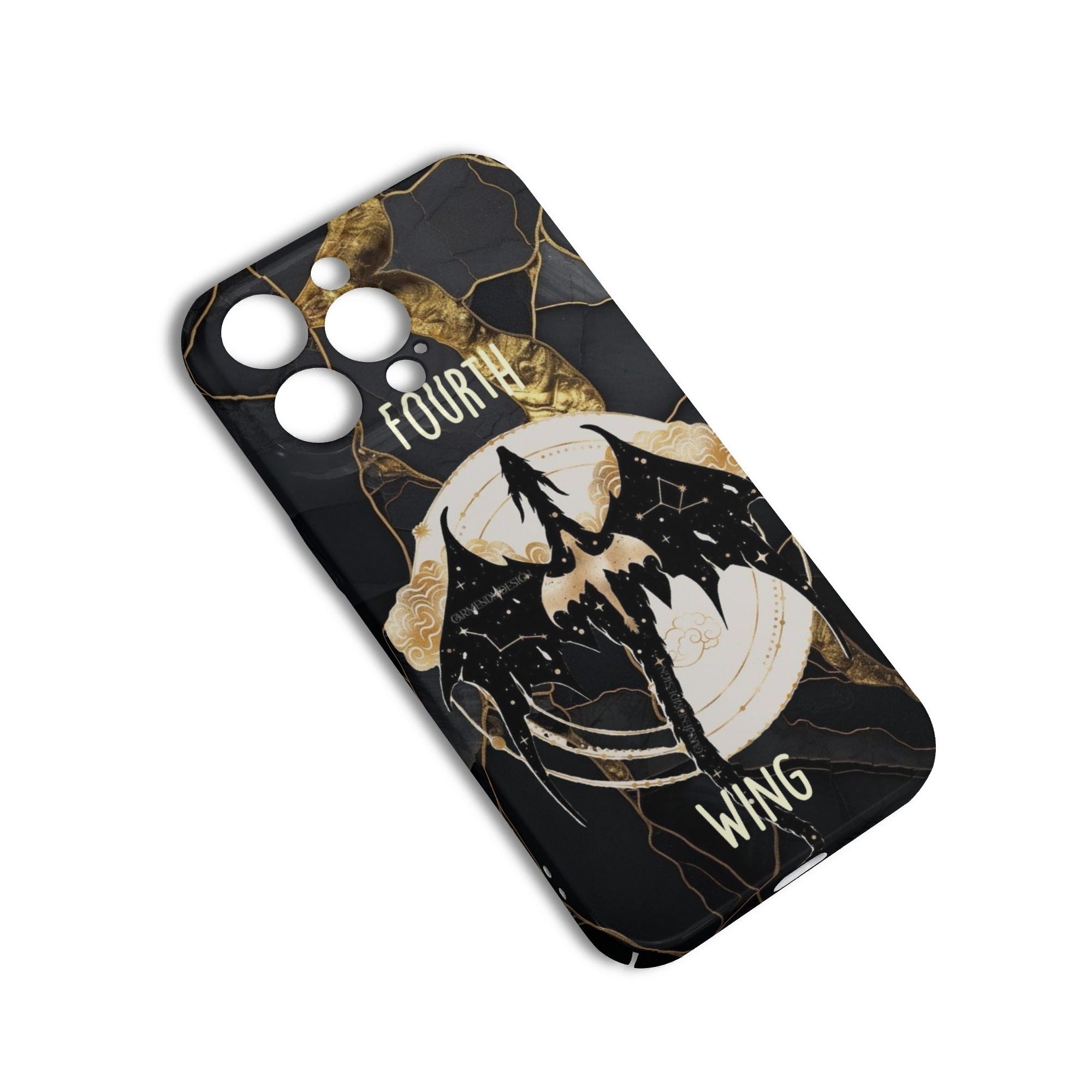 Fourth Wing Dragon Phone Case, Tairn Silhouette & Lightning Design, Fantasy iPhone Cover, Bookish Gift PCVLR74