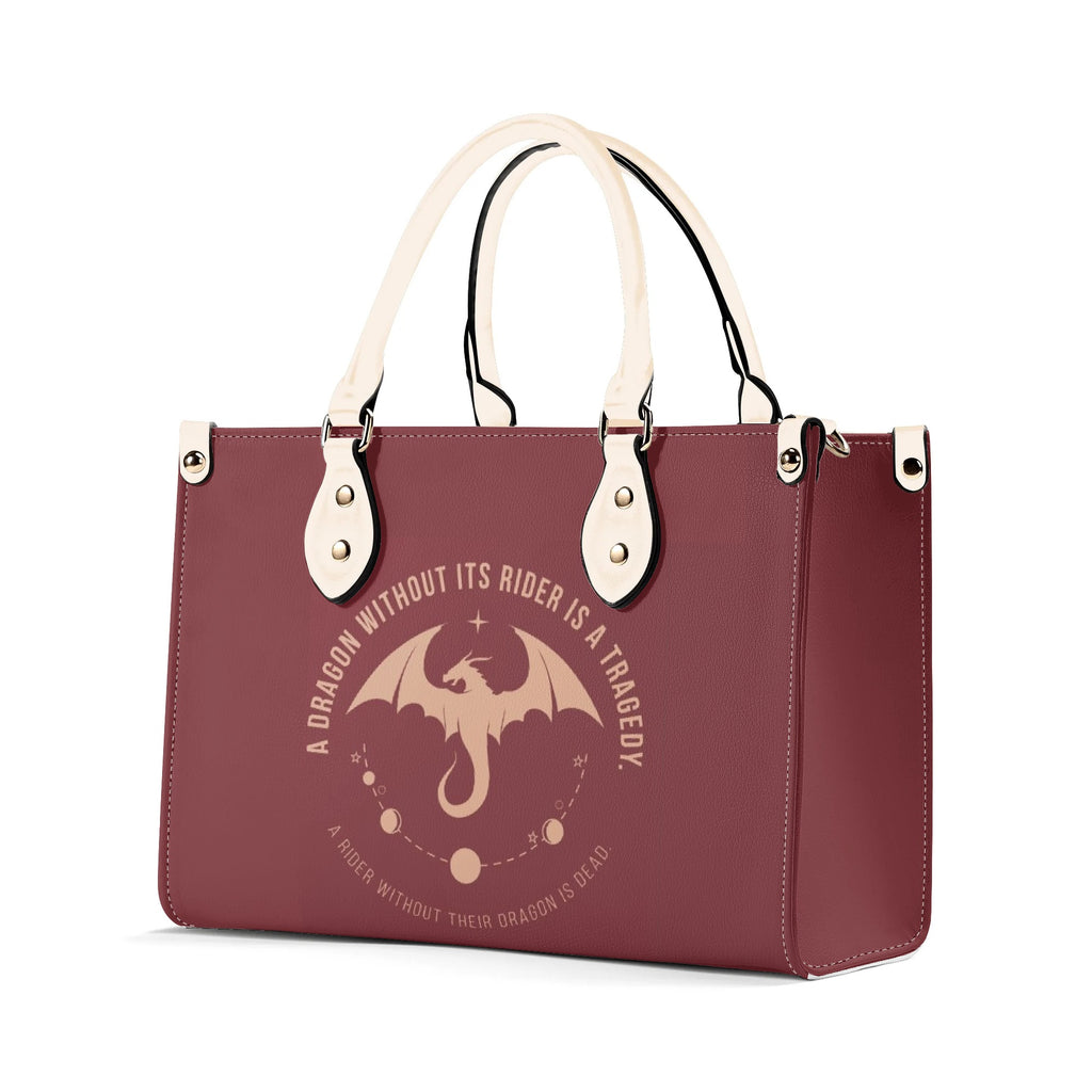 "A Dragon Without Its Rider Is A Tragedy"  Leather Bag, Fourth Wing Inspired Bag, Personalized Leather Bag, Fantasy Leather Handbag, Perfect Gift for Women. HBVLR26