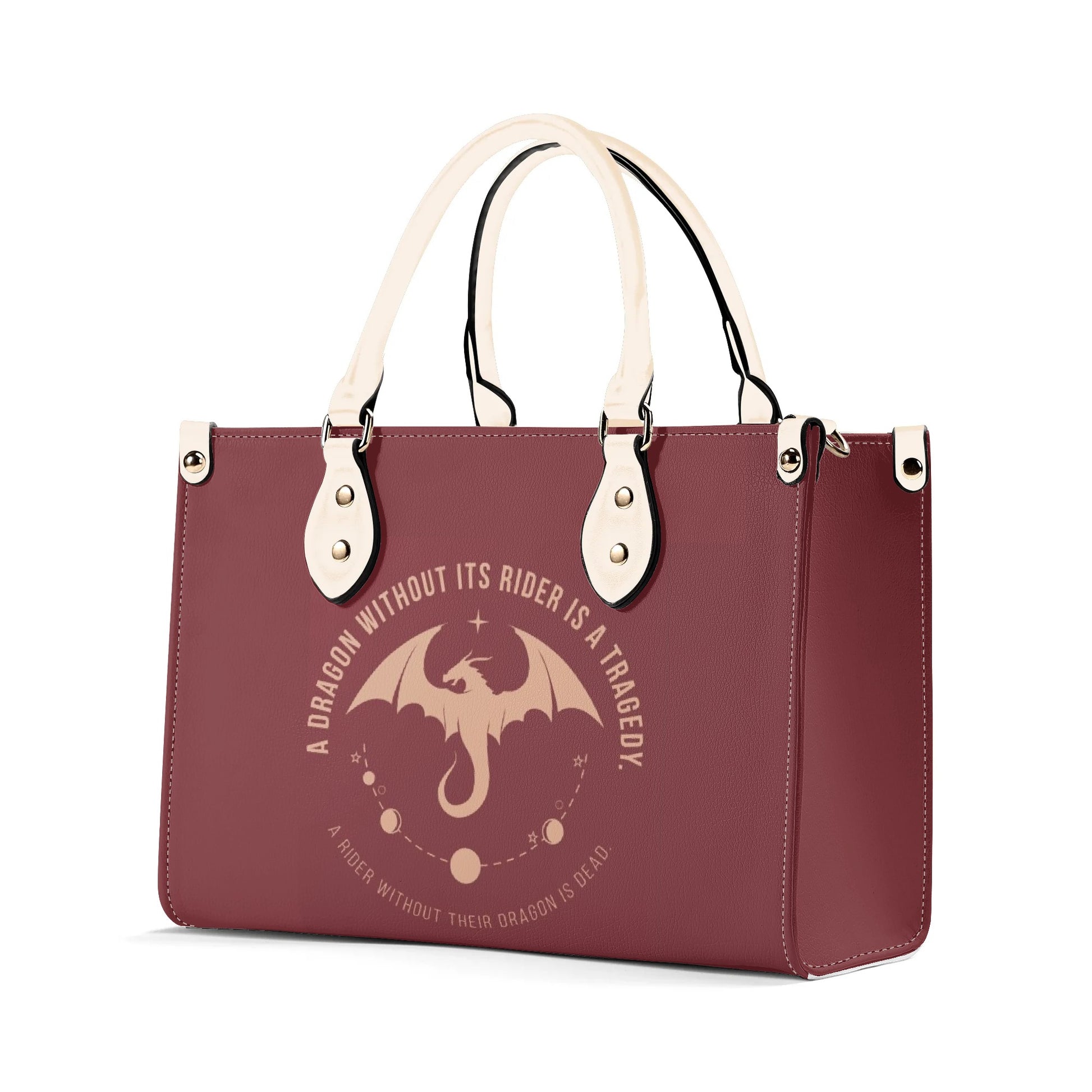 "A Dragon Without Its Rider Is A Tragedy"  Leather Bag, Fourth Wing Inspired Bag, Personalized Leather Bag, Fantasy Leather Handbag, Perfect Gift for Women. HBVLR26